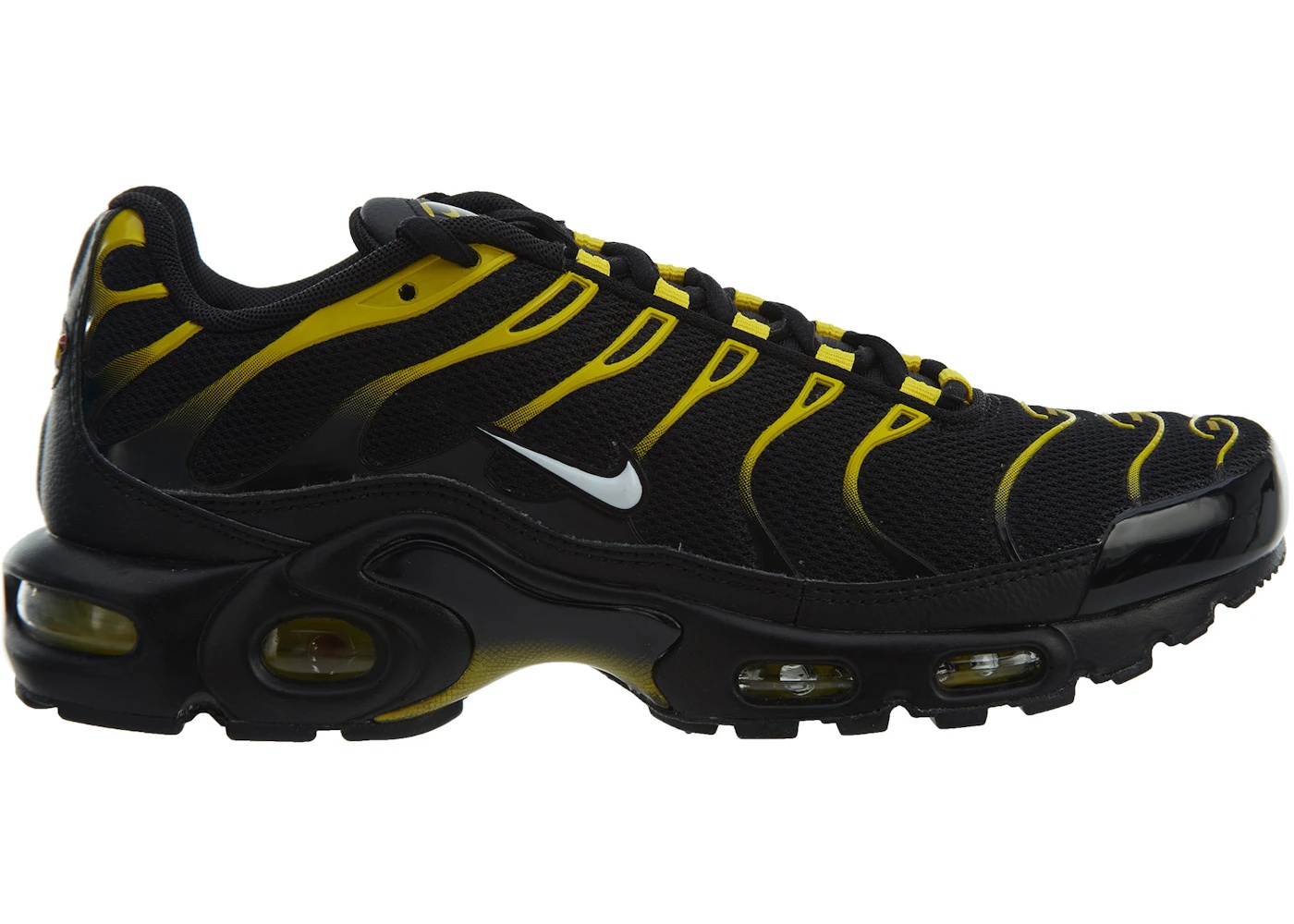 Nike Air Max Plus Black White-Vivid Sulfur - 1