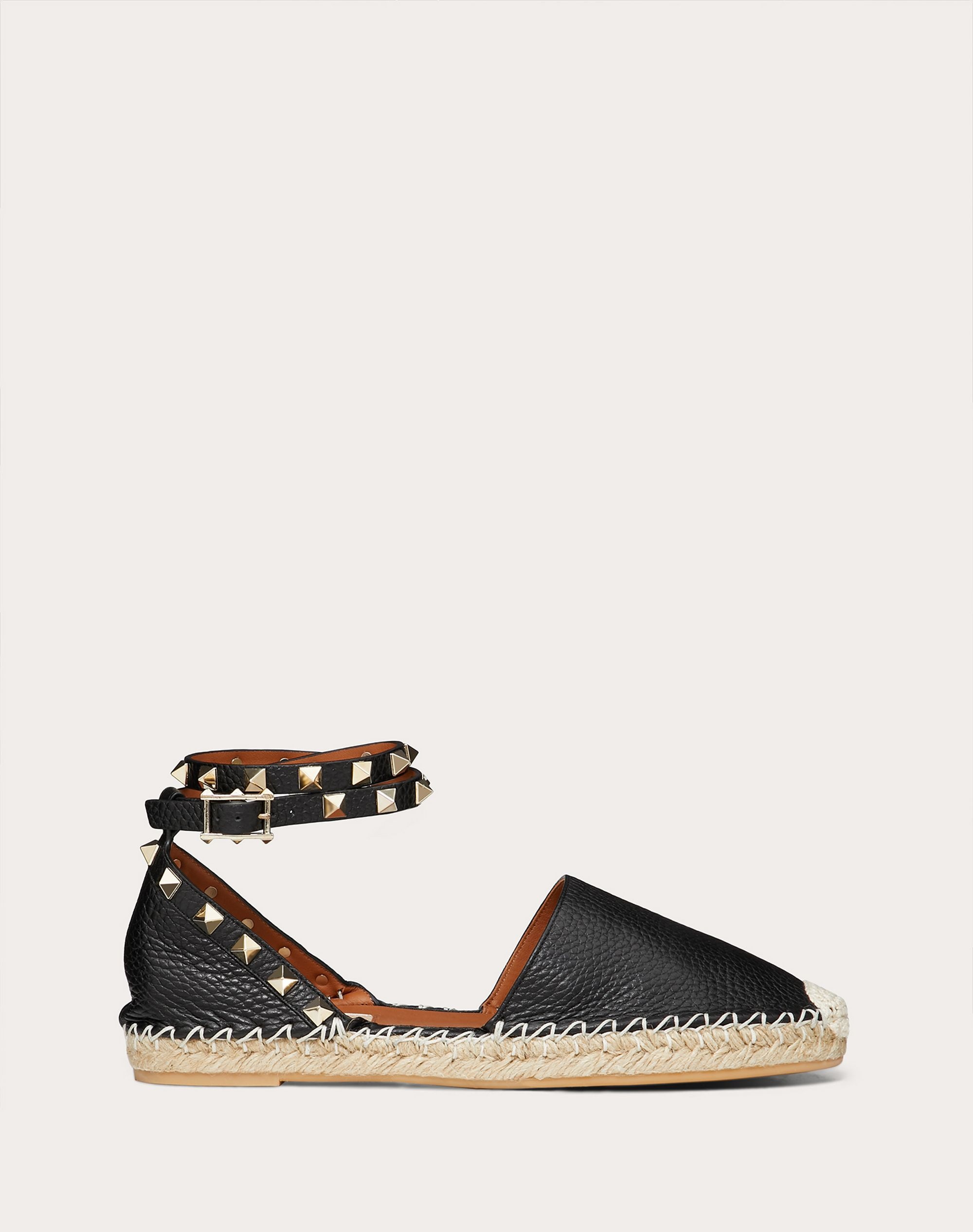 Rockstud Double Grainy Calfskin Espadrille - 1