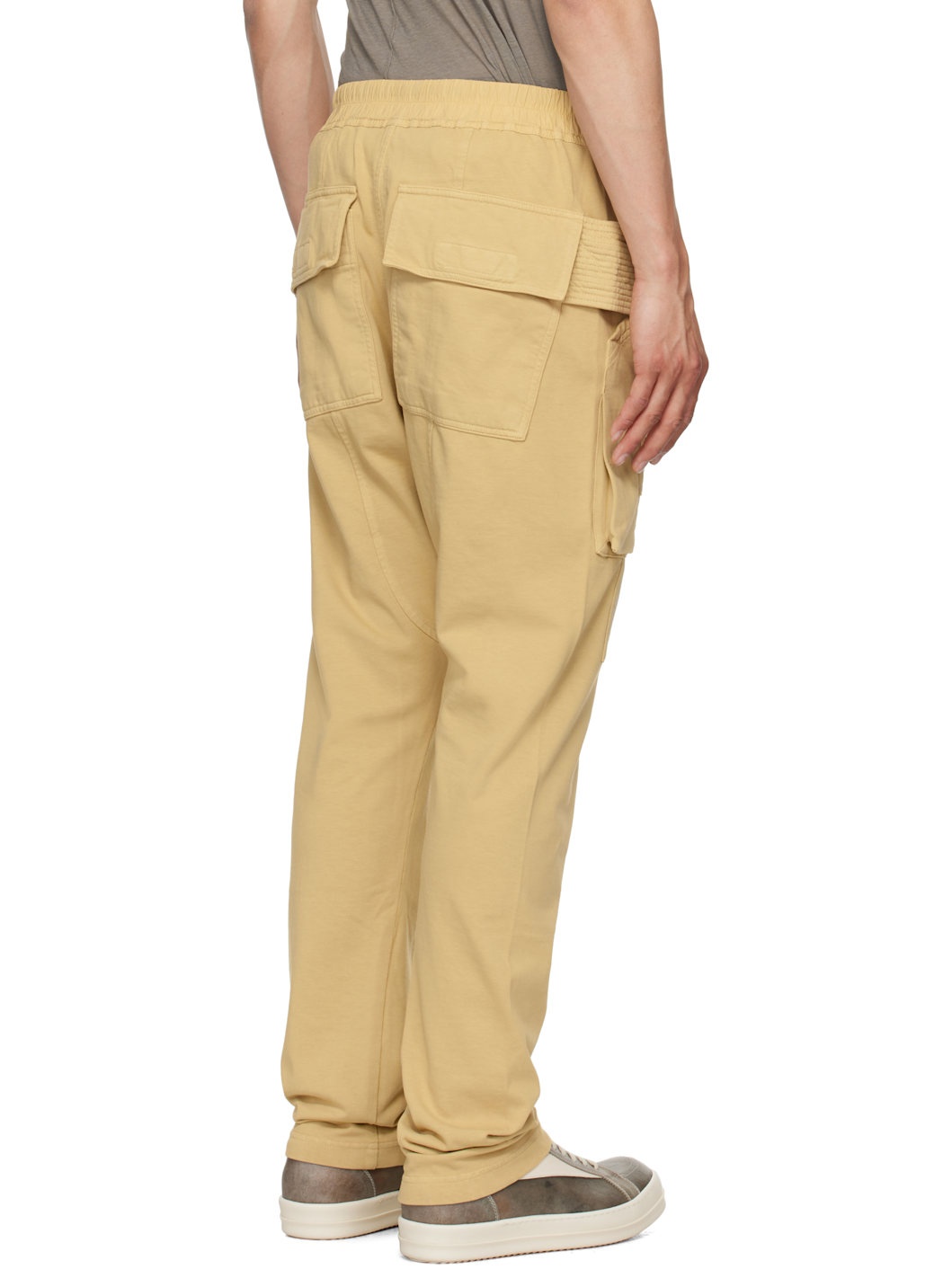 Beige Hollywood Creatch Cargo Drawstring Pants - 3