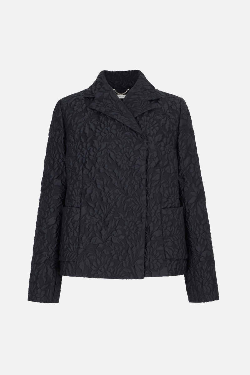 Feyi Jacket In Black Double Warp Floral 1