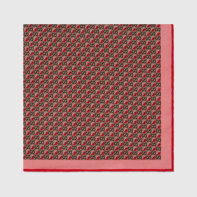 GUCCI GG and floral print silk pocket square outlook