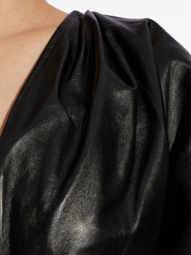 pleated leather minidress 5