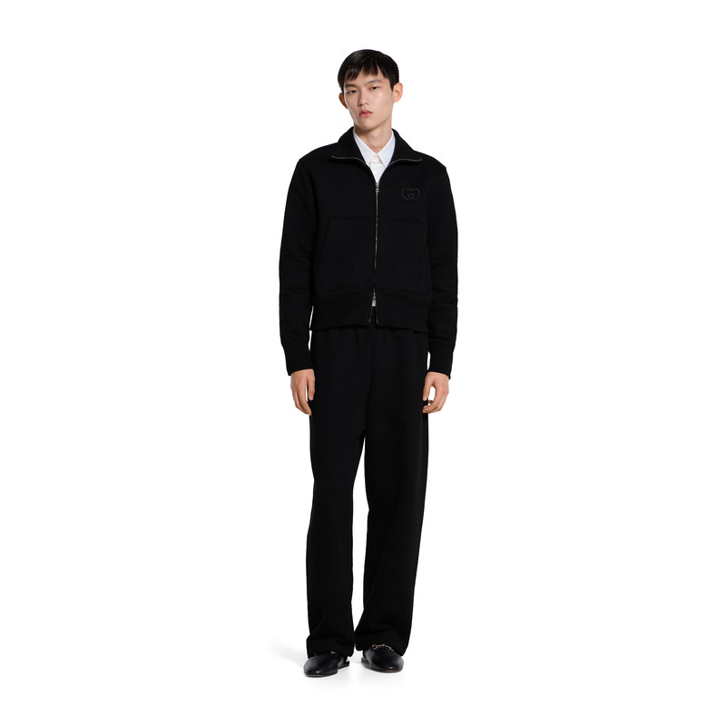 GUCCI Brushed cotton jersey zip sweatshirt outlook