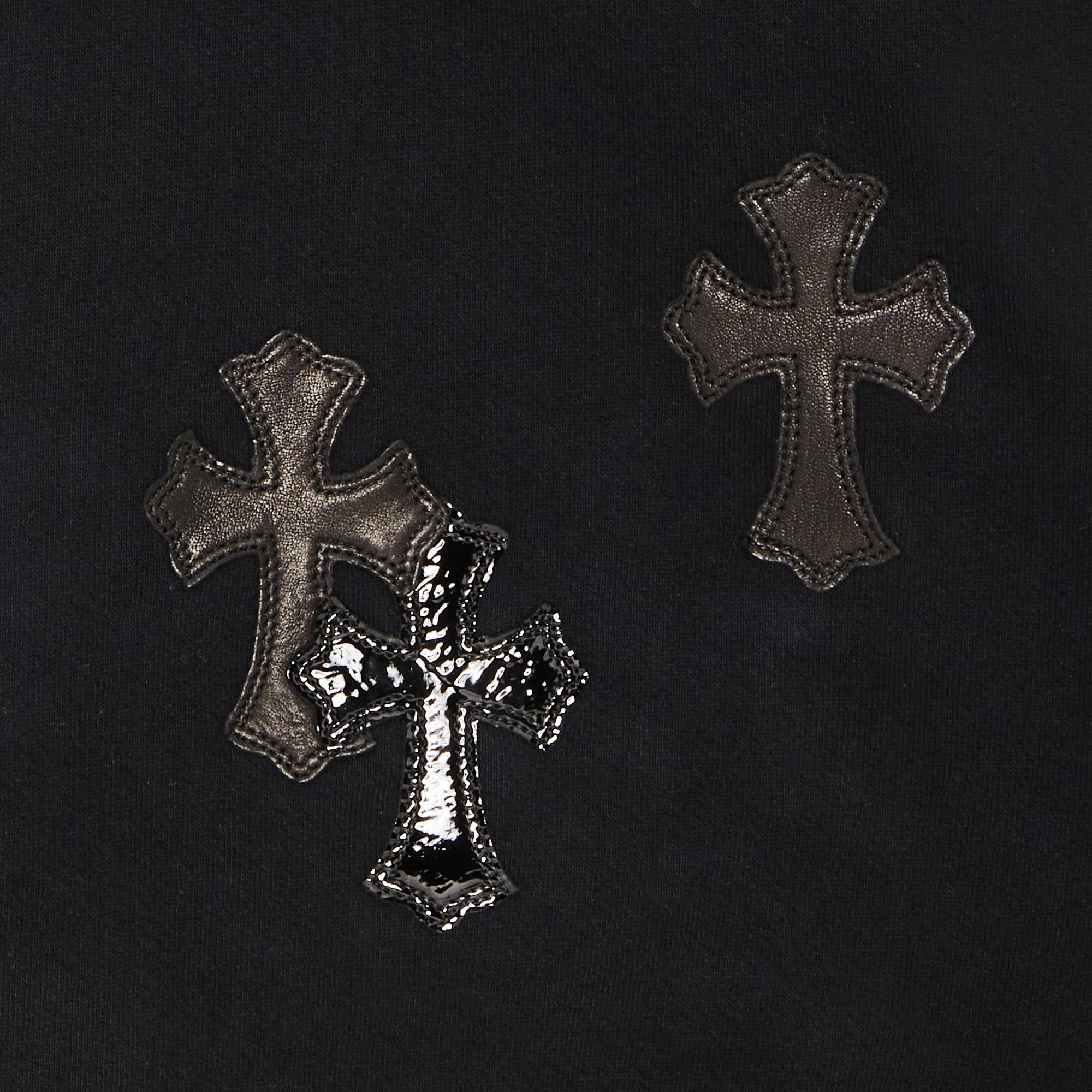 Chrome Hearts Ponyhair Cross Quarter Zip 'Black' - 3