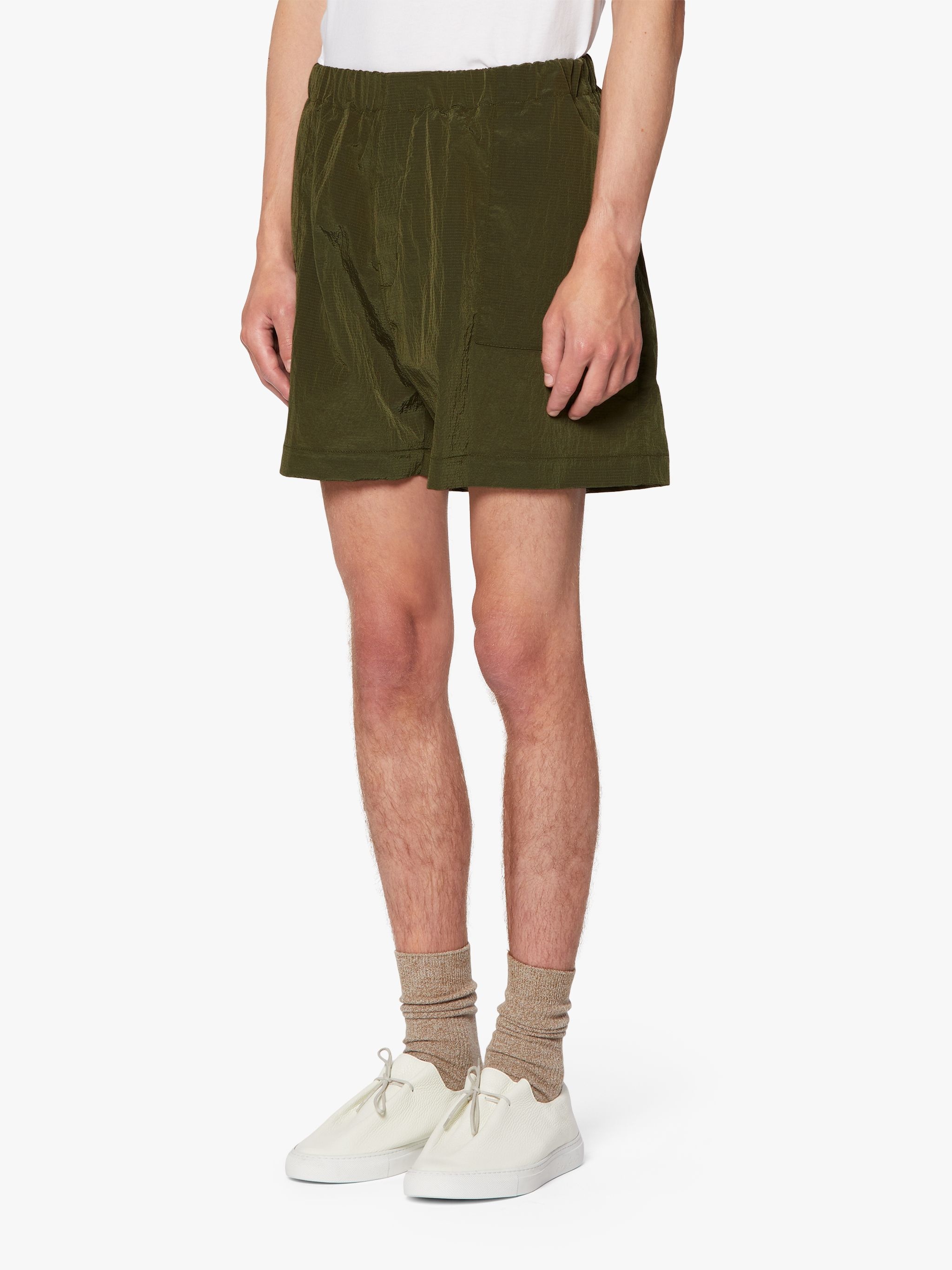 CAPTAIN MILITARY GREEN NYLON SHORTS | GTM-223 - 3