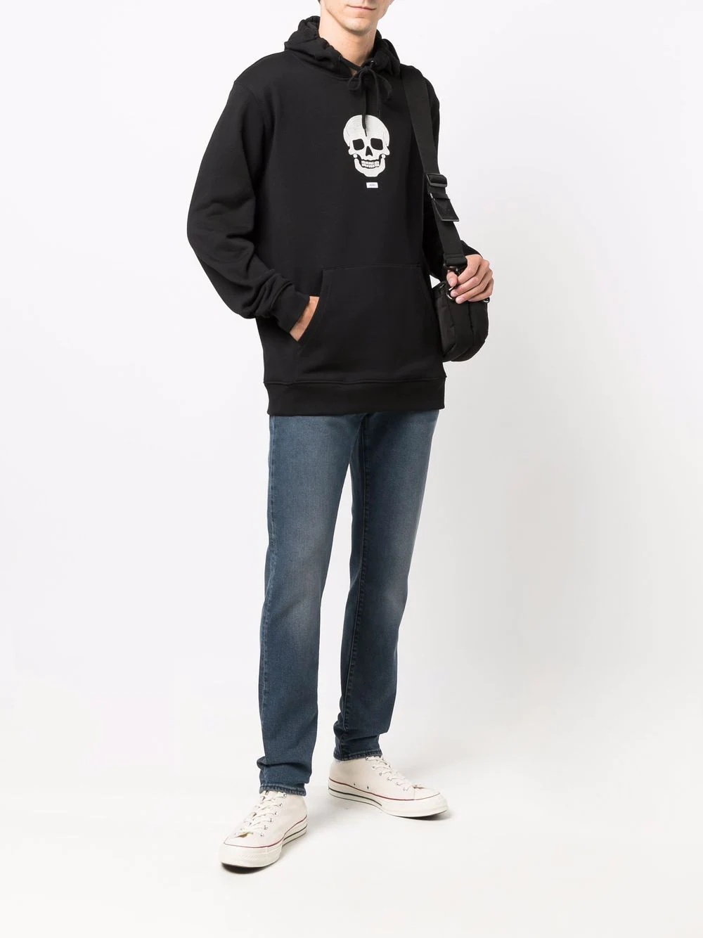 embroidered-skull hoodie - 2