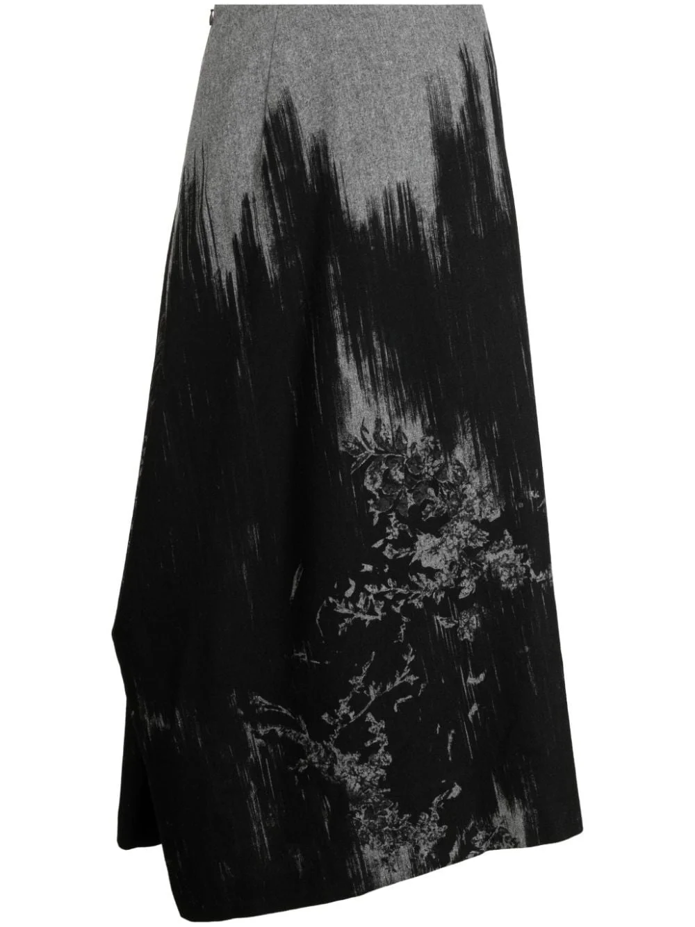 abstract-pattern draped skirt - 1