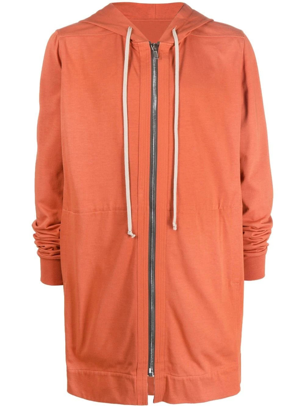 zipped-up drawstring-fastening hoodie - 1