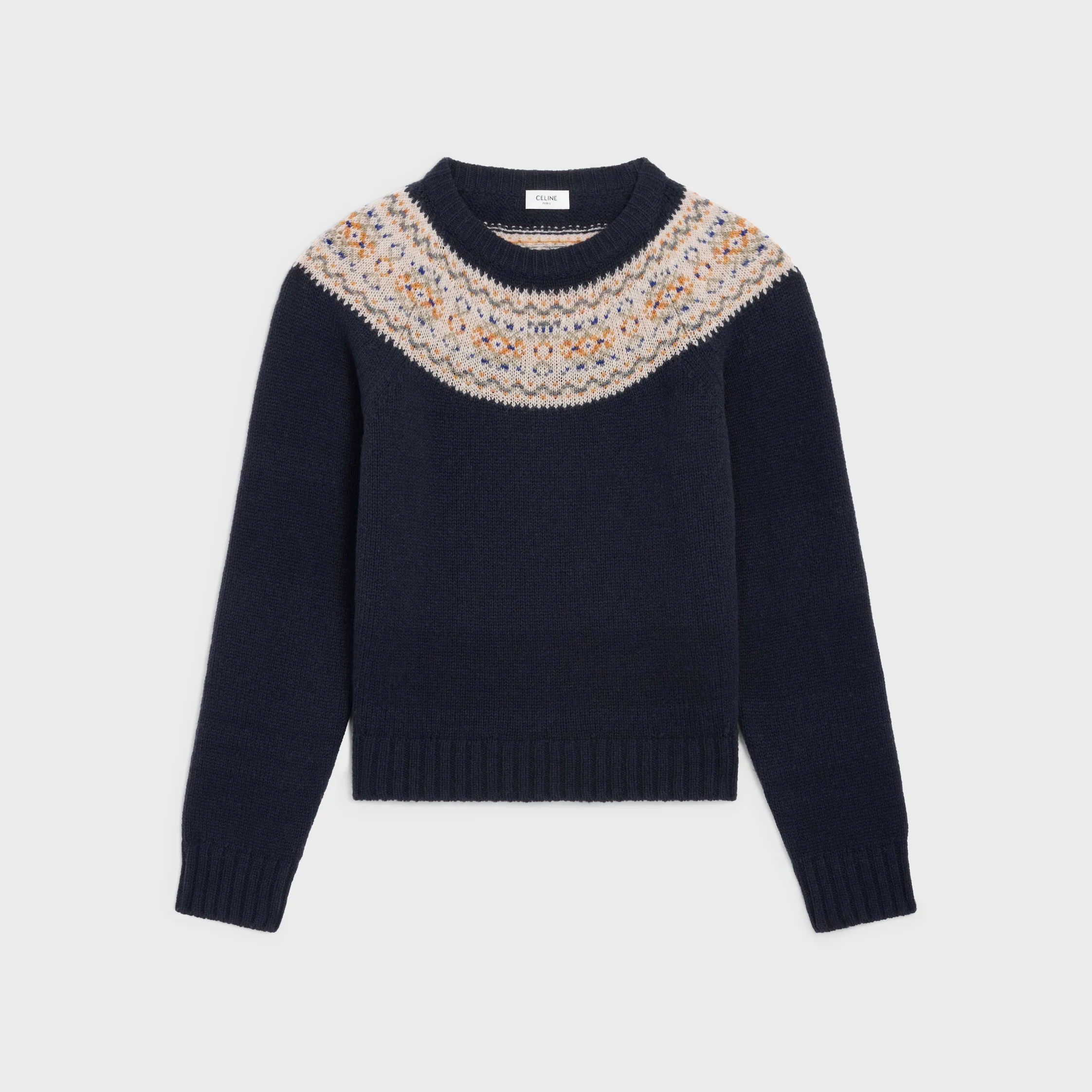 crewneck sweater IN TRIOMPHE FAIR ISLE WOOL - 1