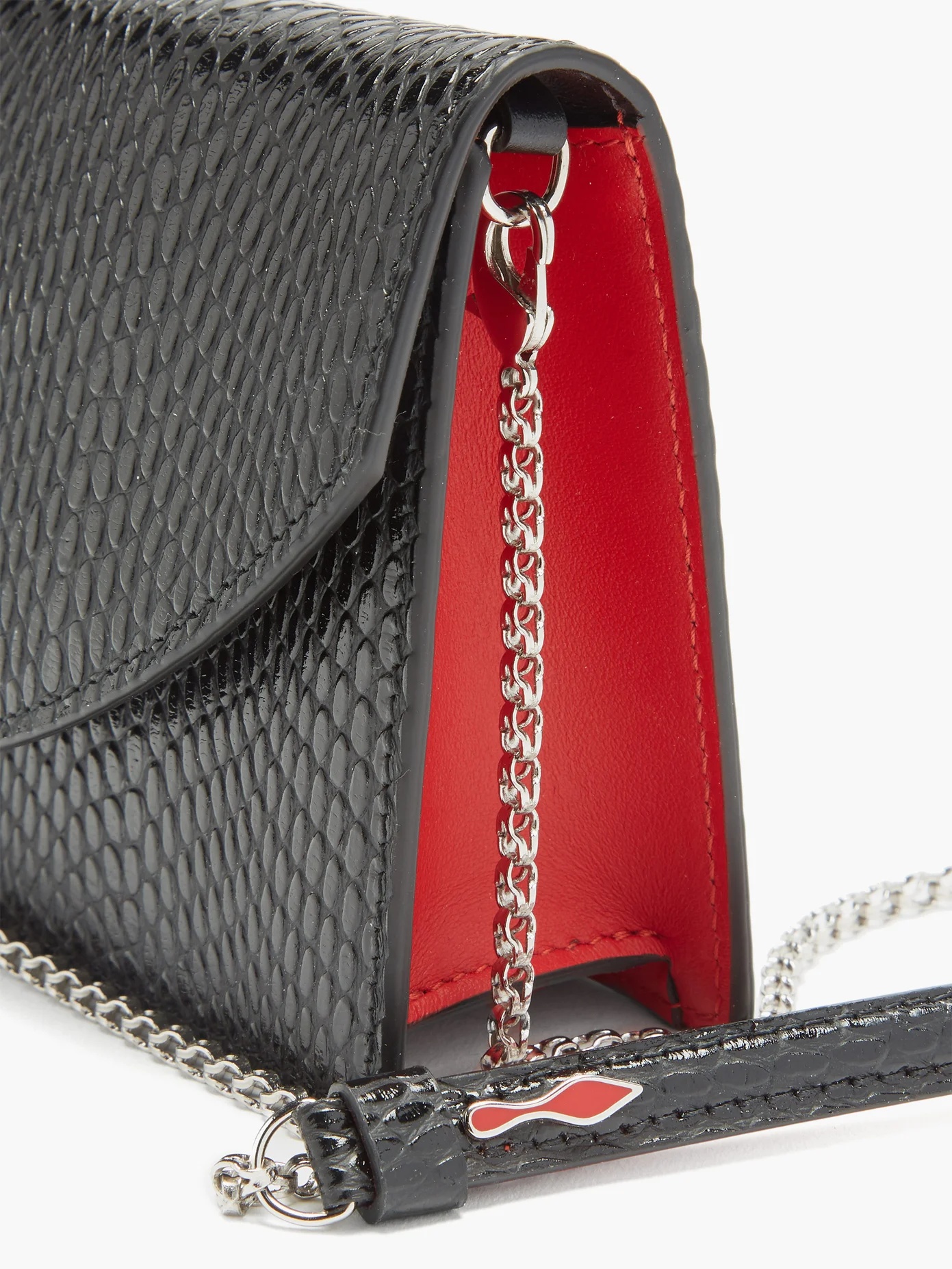 Loubi54 snake-effect leather clutch bag - 6