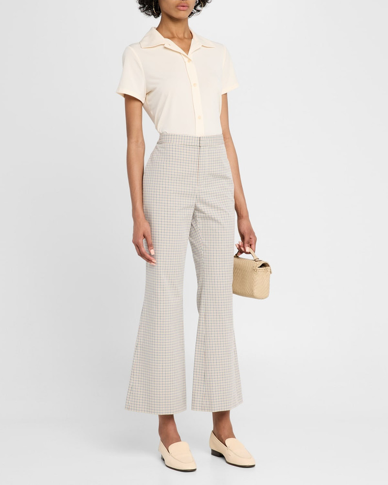 Vince Crop Flare Gardeners Check Pants outlook