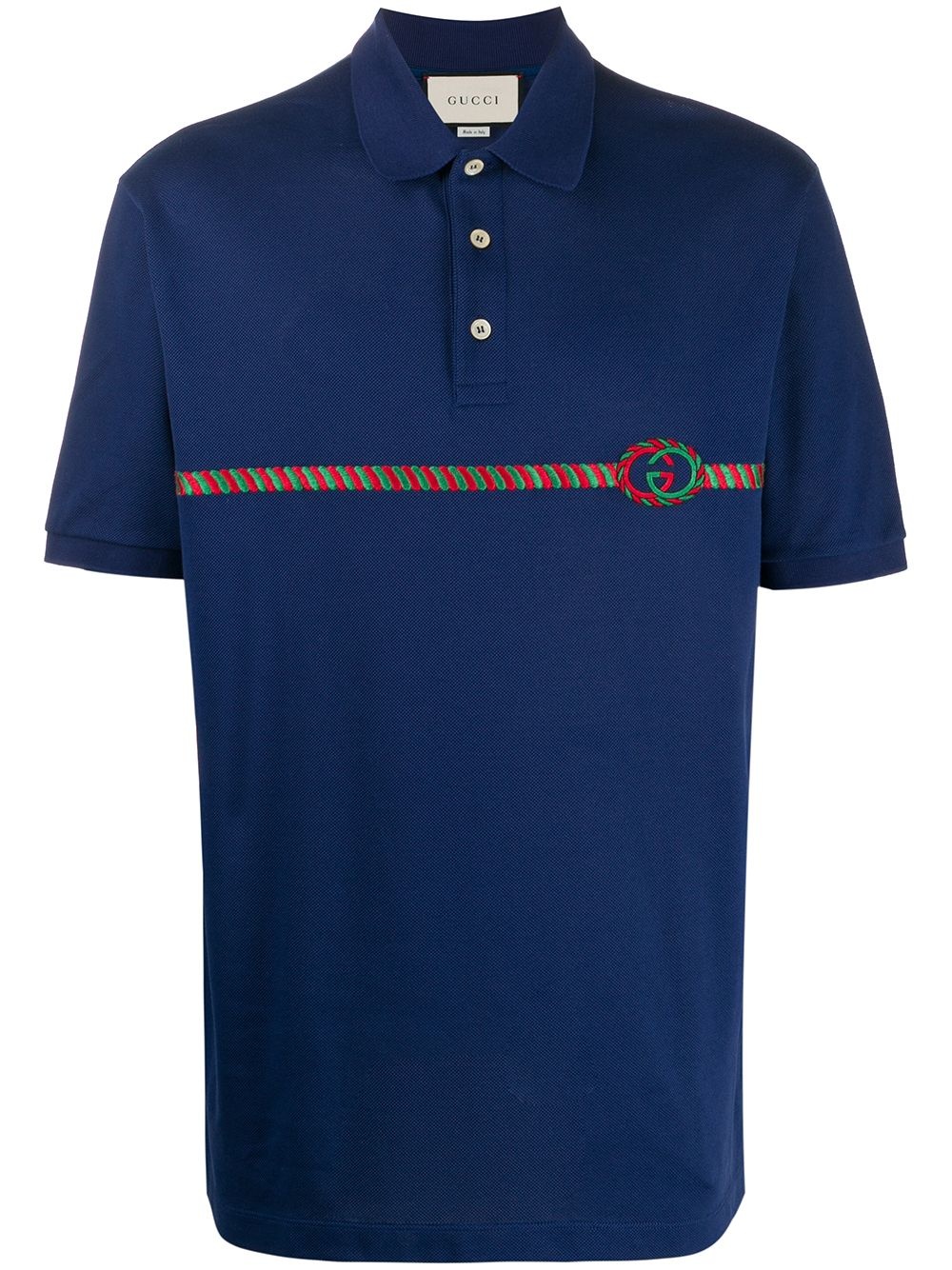 embroidered Web stripe polo shirt - 1