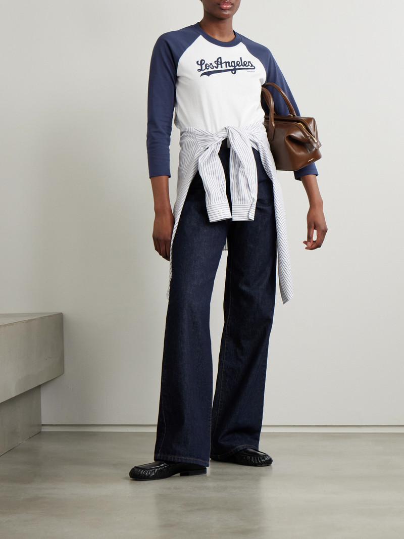 Sporty & Rich + La Dodgers Printed Cotton-jersey T-shirt outlook