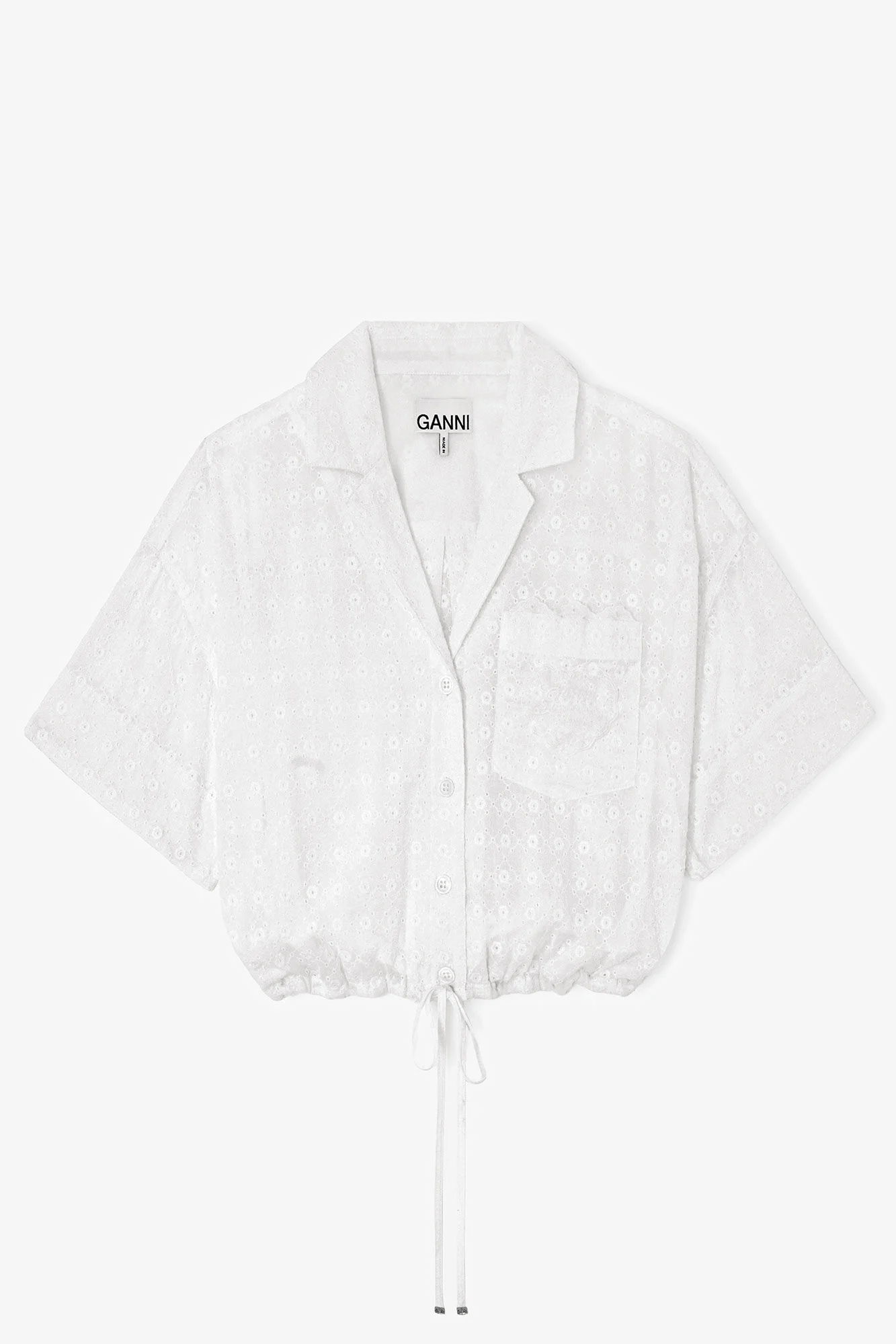 SHIRT IN WHITE BRODERIE ANGLAISE - 1