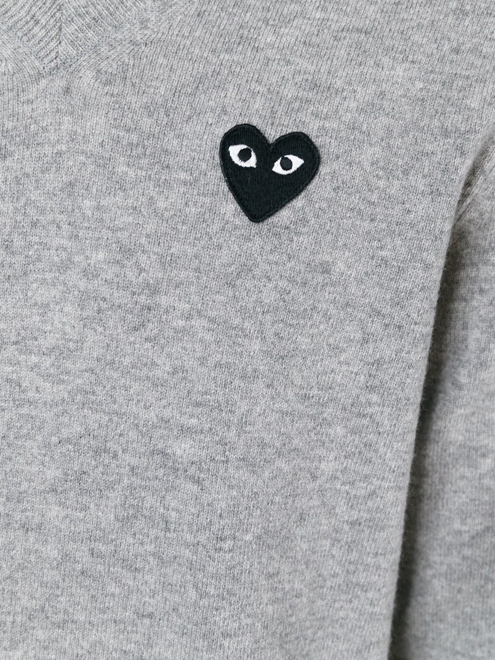 logo patch v-neck sweater - 5