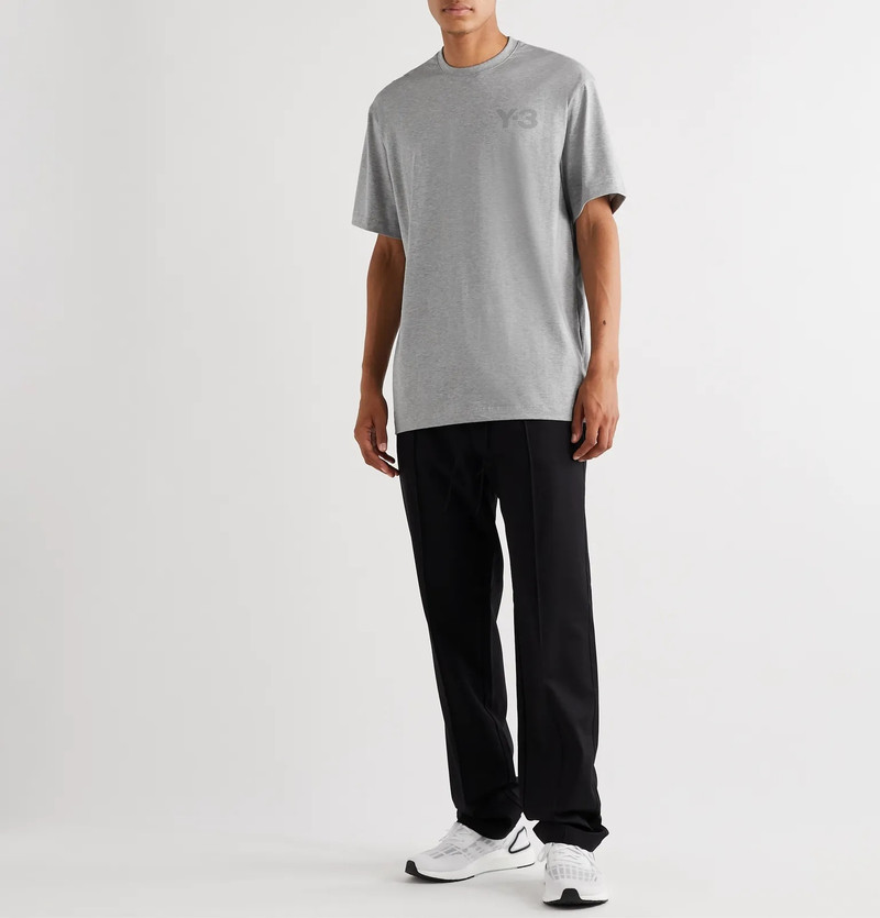 Y-3 Logo-Print Mélange Cotton-Jersey T-Shirt outlook