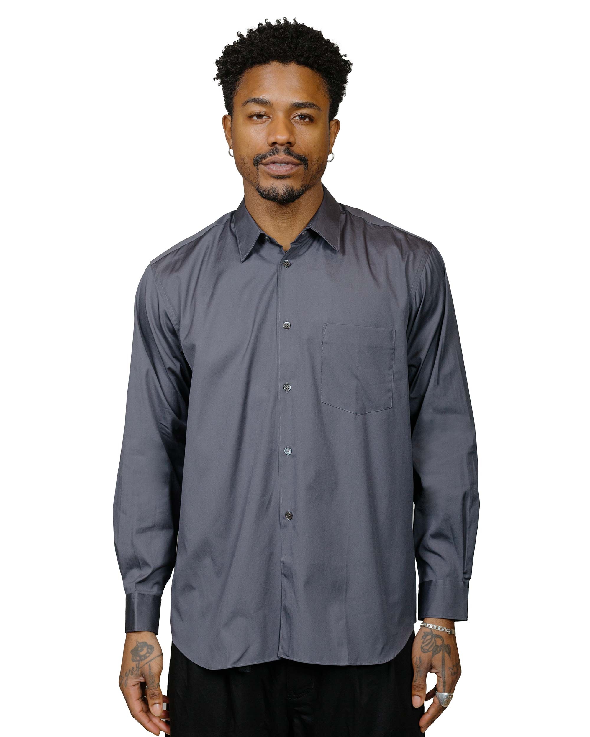 Wide Classic Shirt Grey - 2