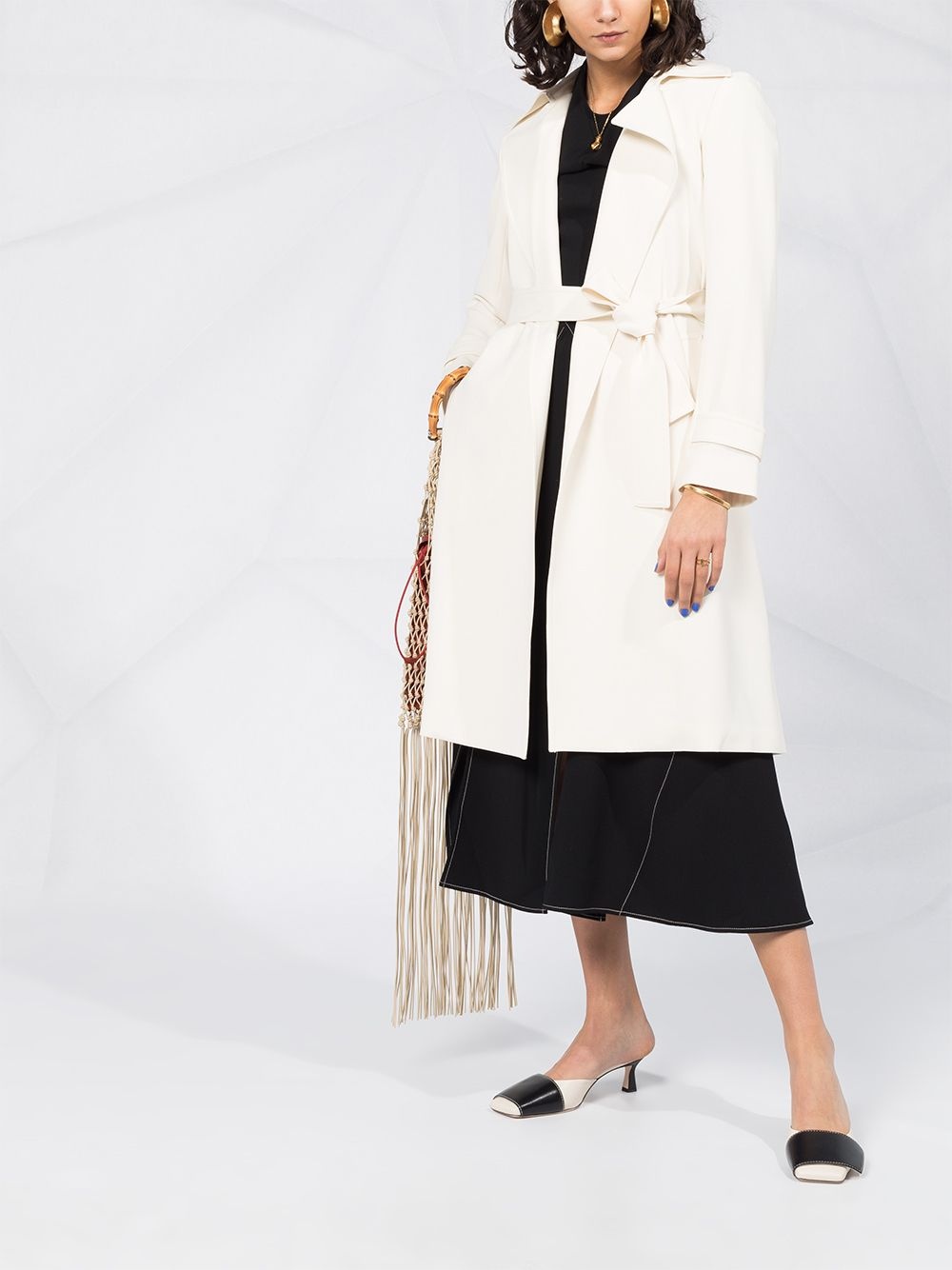 belted trench coat - 2