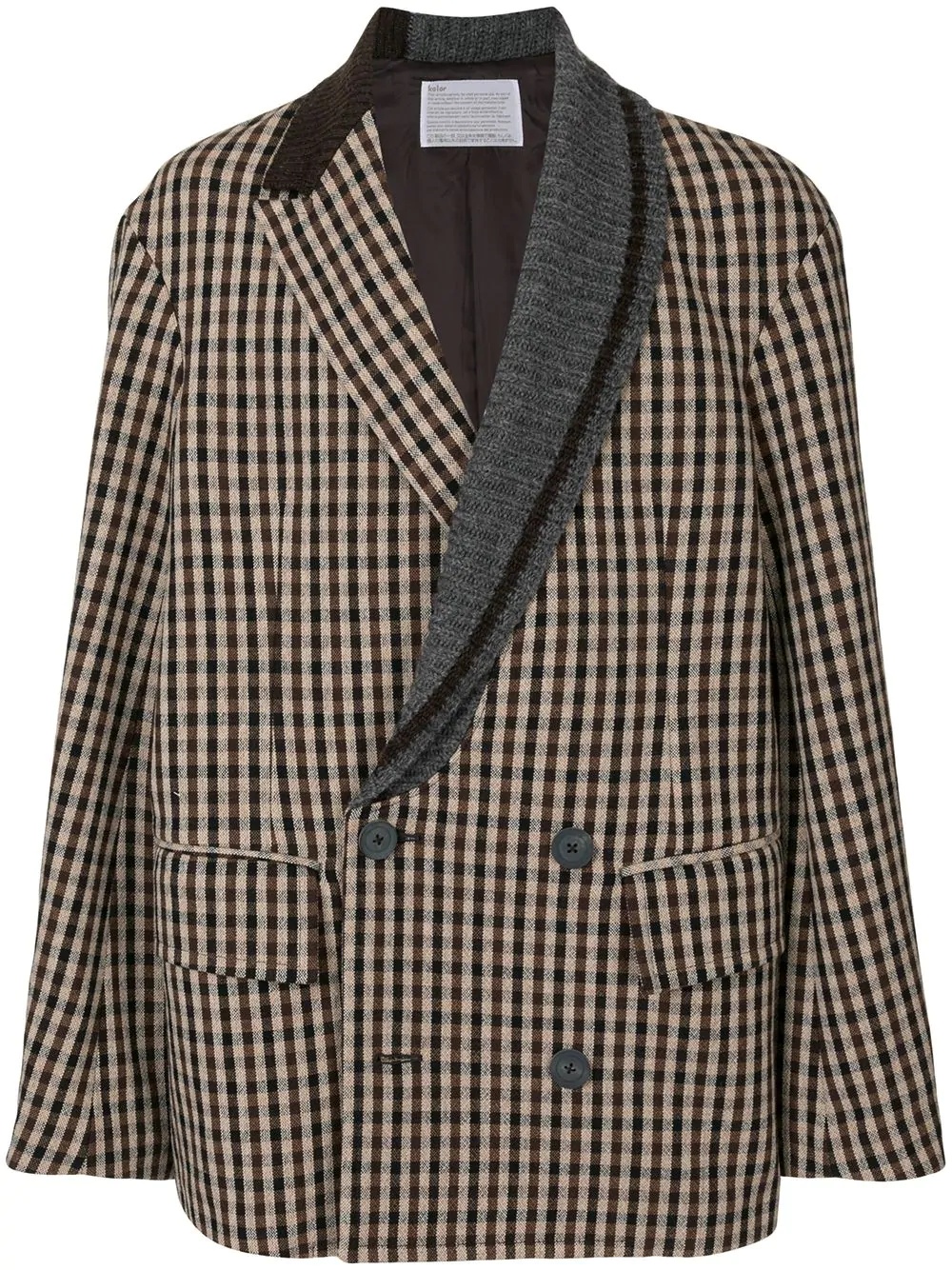 oversized check jacket - 1