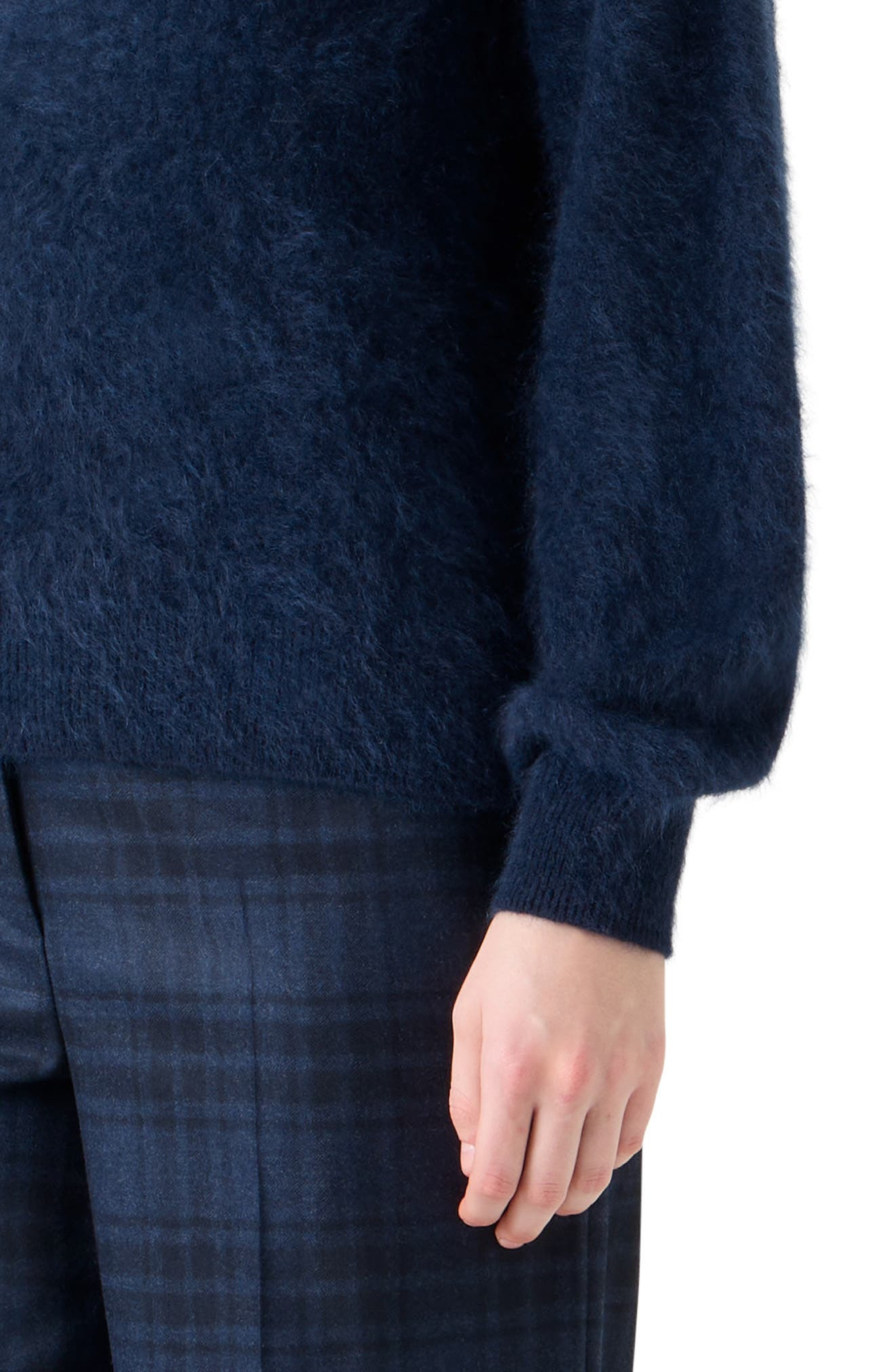 Akris Brushed Cashmere Crewneck Sweater in Navy at Nordstrom - 4