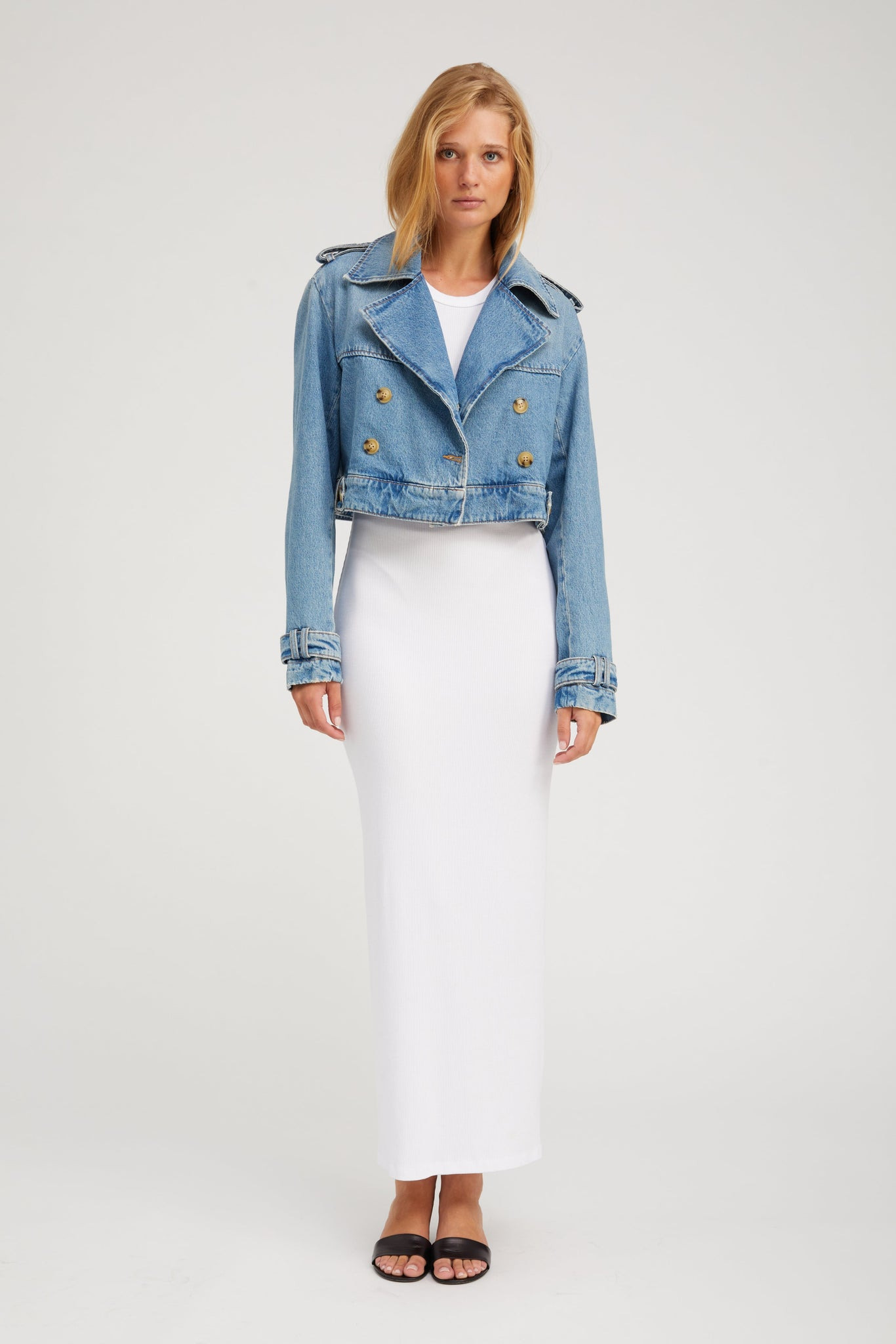 PARADIS CROPPED DENIM TRENCH - 3