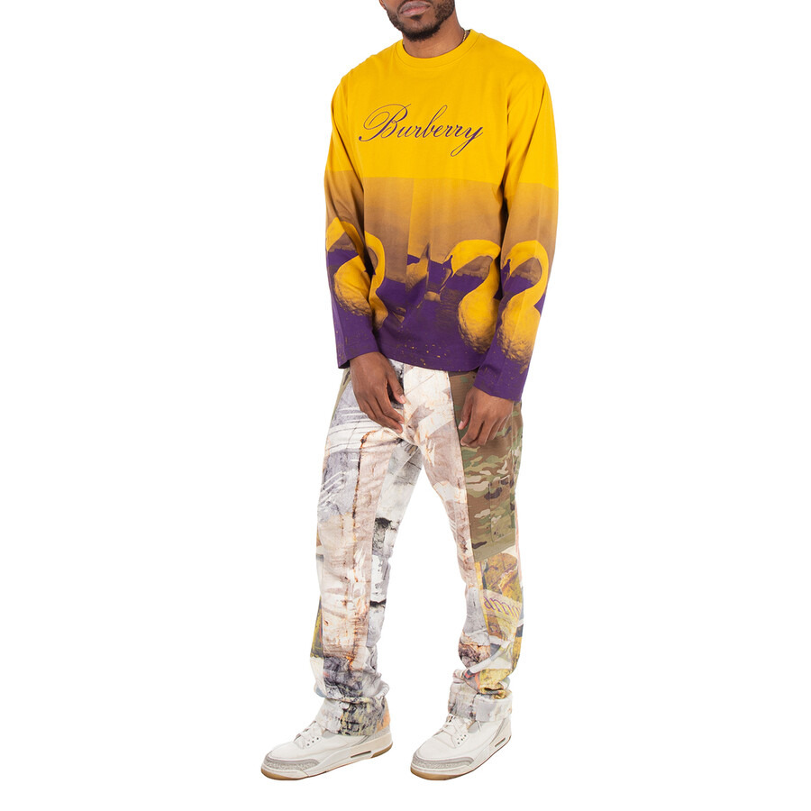 Burberry Swan Print Long-Sleeve Football T-Shirt - 6