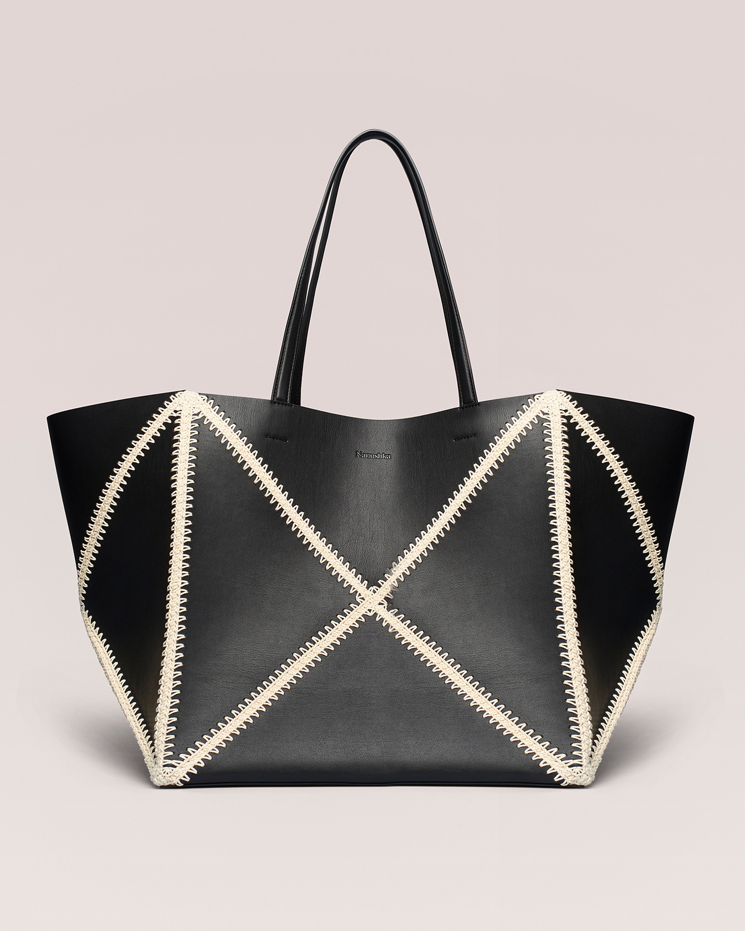 THE ORIGAMI TOTE LARGE - Large tote bag - Black/Creme - 1