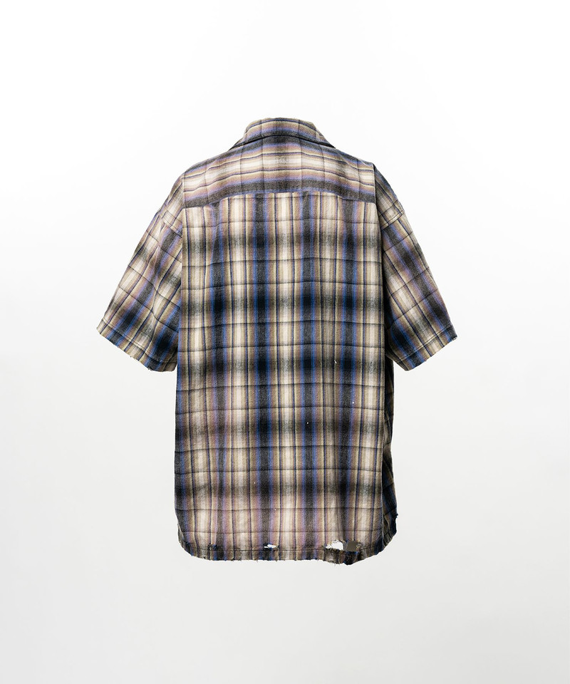 Embellished Sticker Short Sleeve Check Shirt 21