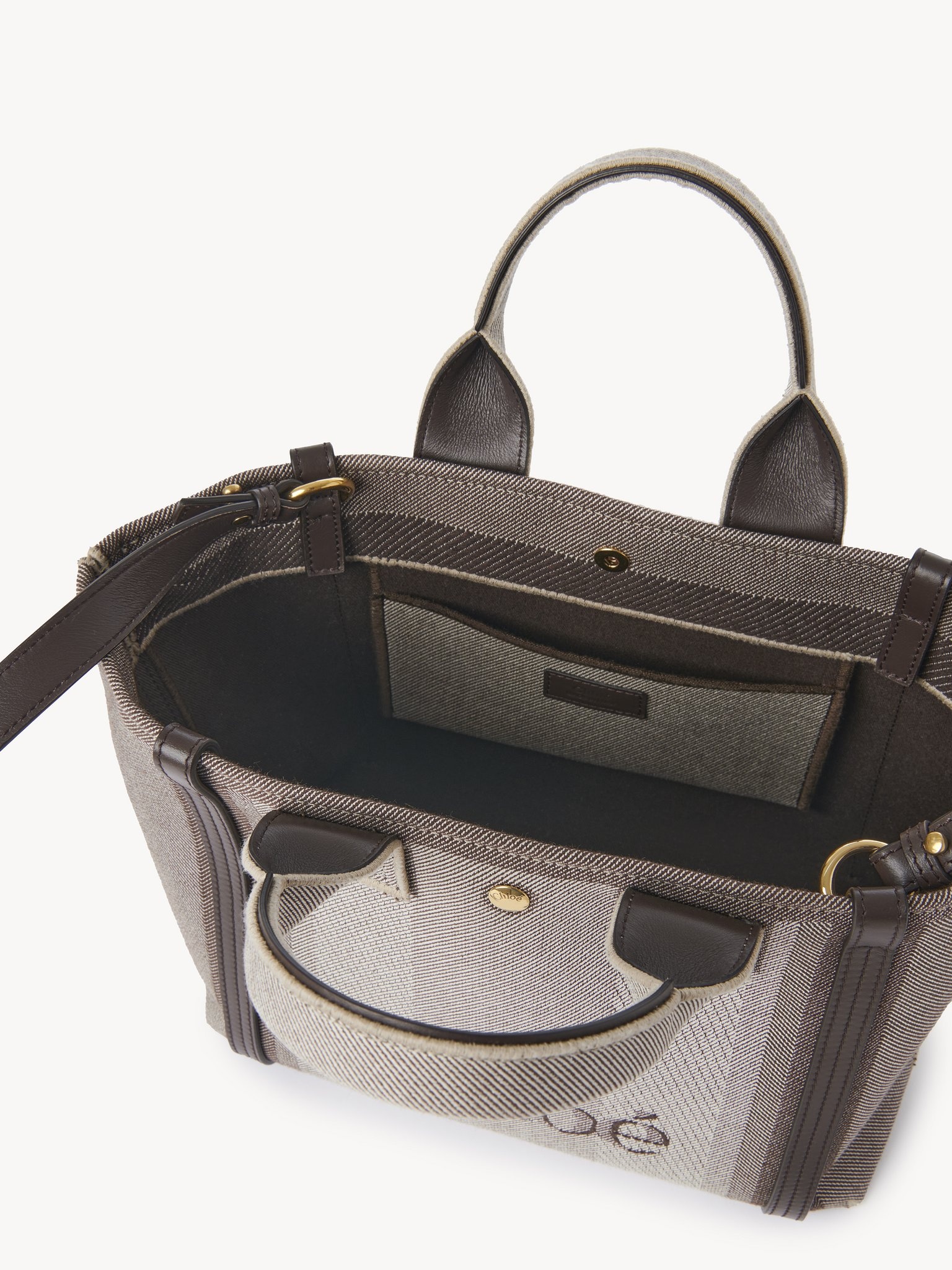 SMALL CHLOÉ CARRY TOTE BAG IN CANVAS - 6
