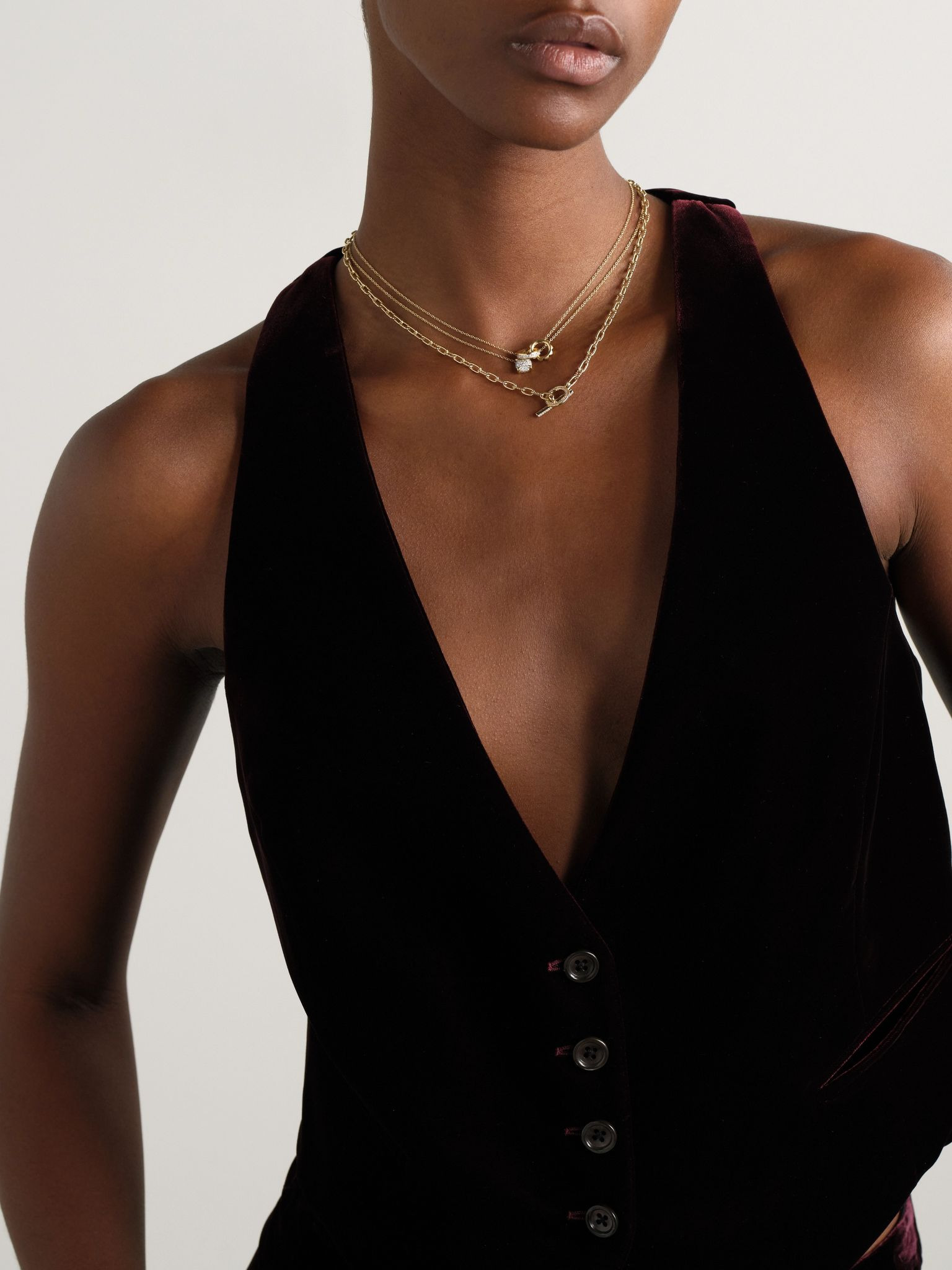 Châtelaine 18-karat gold diamond necklace Gold - 5