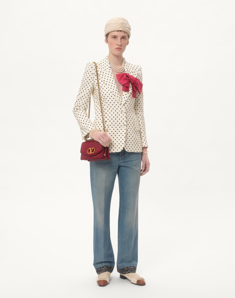 VALENTINO GARAVANI VAIN SMALL SHOULDER BAG IN CROCODILE LEATHER 2