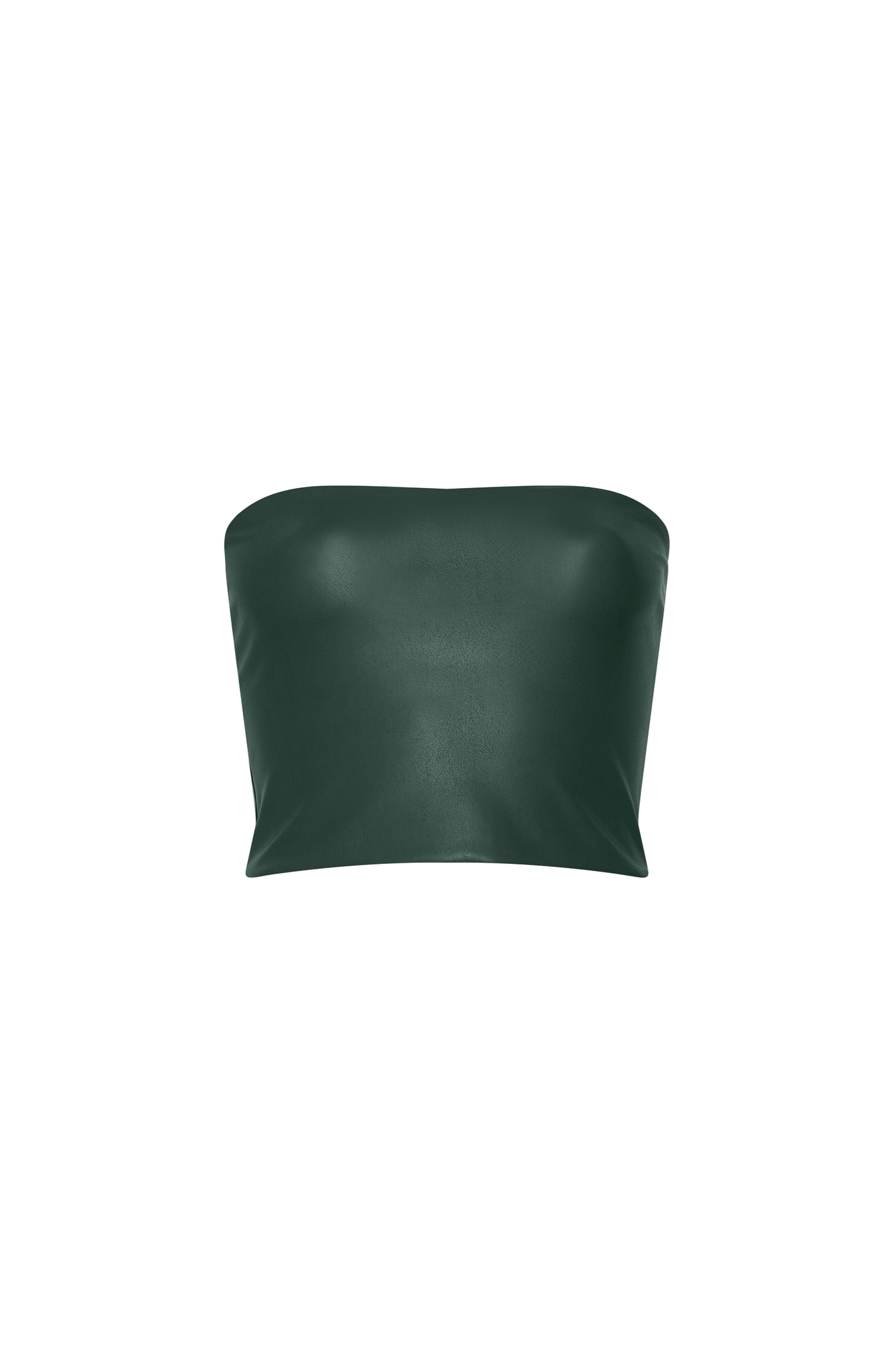 Faux Leather Tube Top - 1