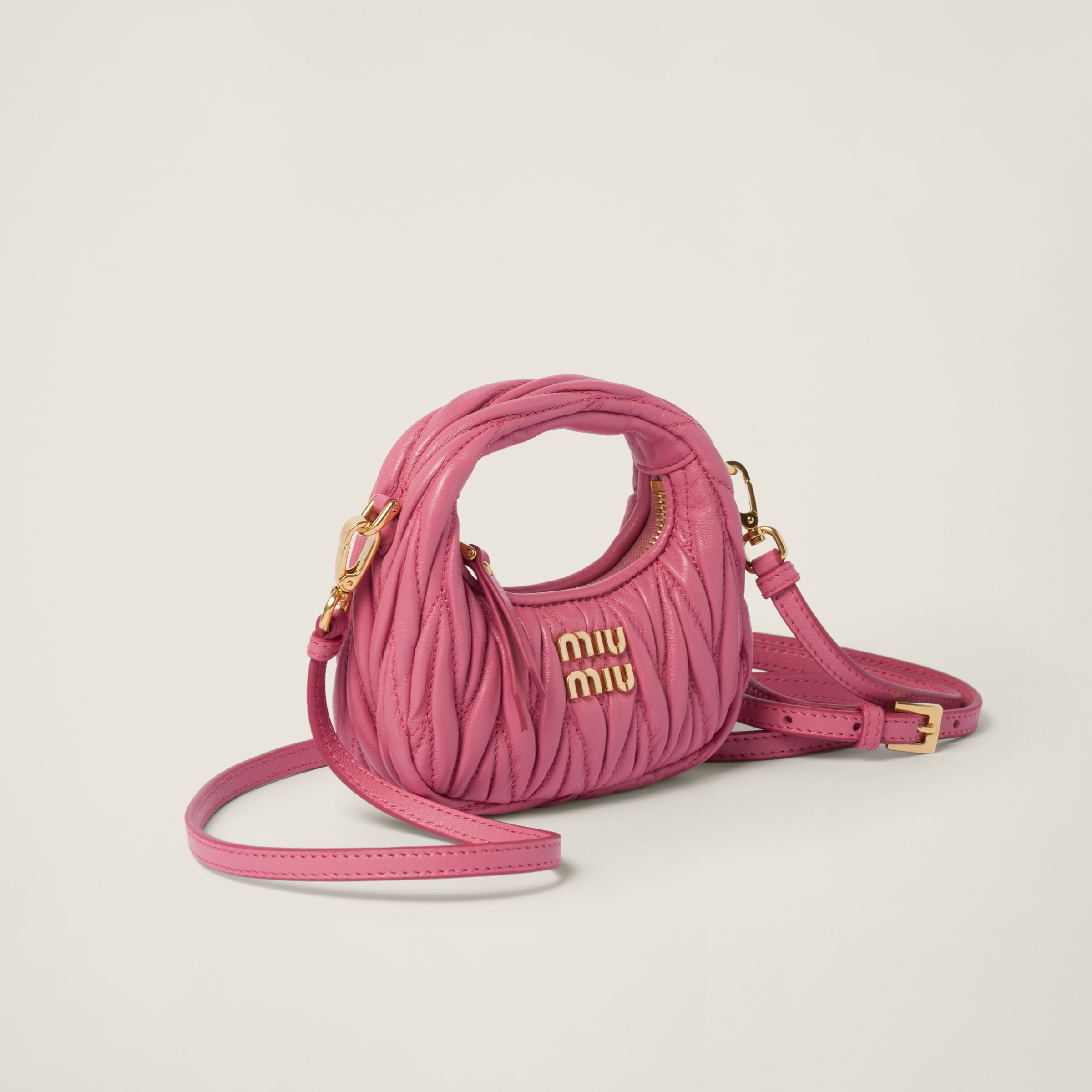 Wander matelassé nappa leather micro hobo bag - 2