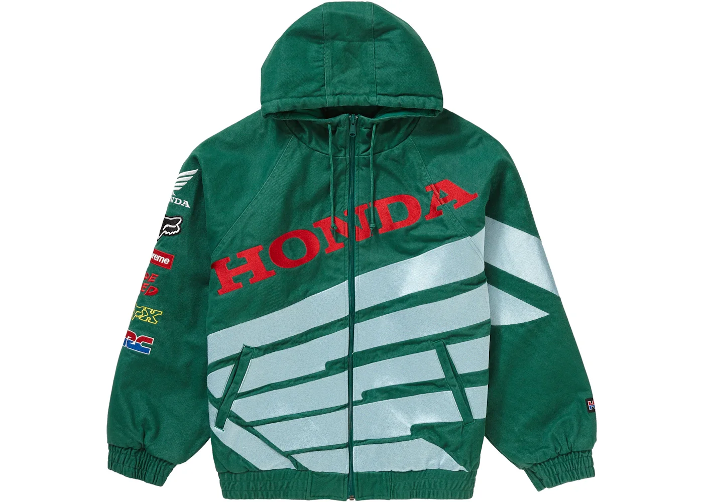 Supreme Supreme Honda Fox Racing Puffy Zip Up Jacket Dark Green
