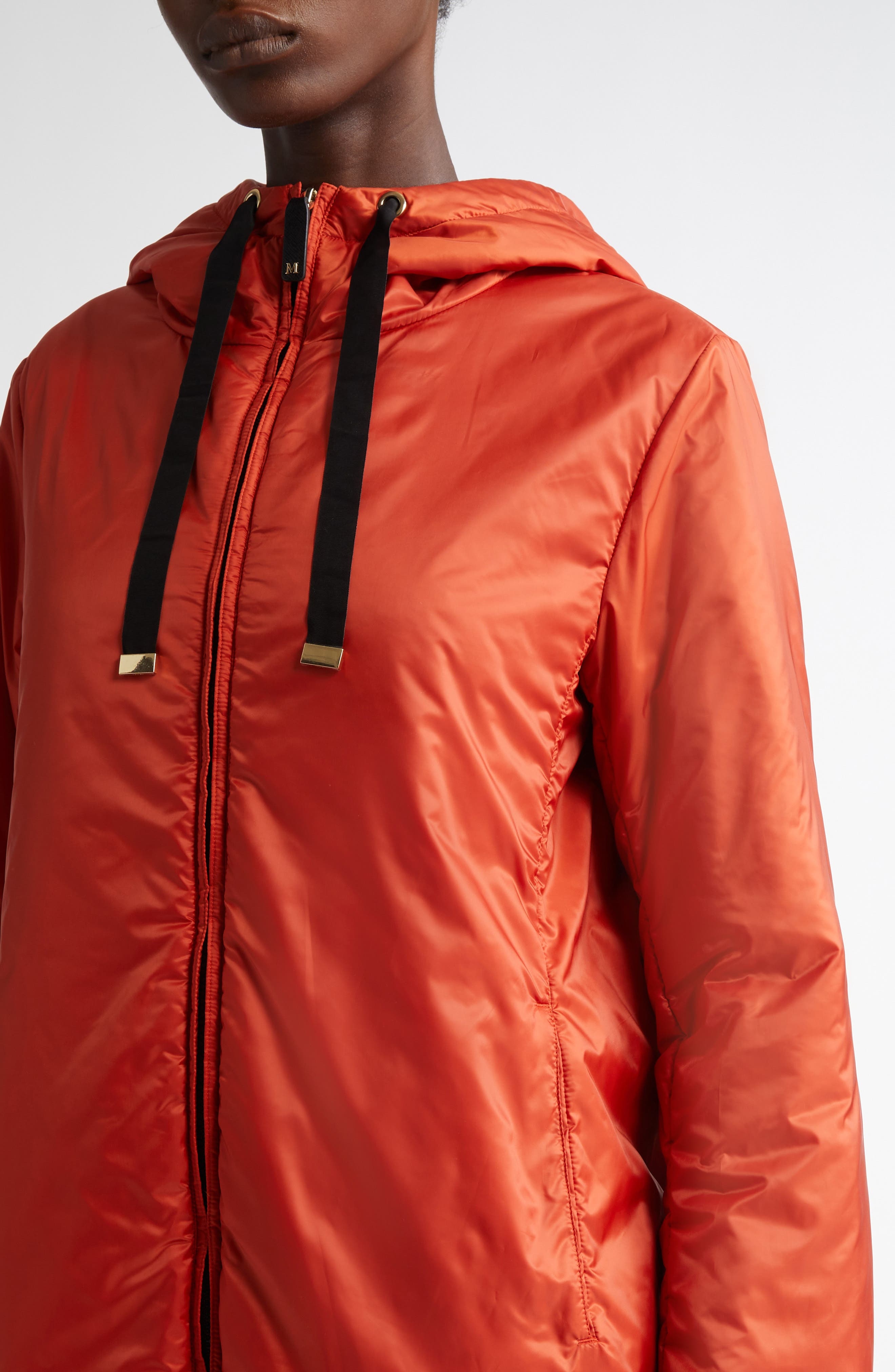Max Mara GreenH Insulated Hooded Jacket in Orange at Nordstrom - 4
