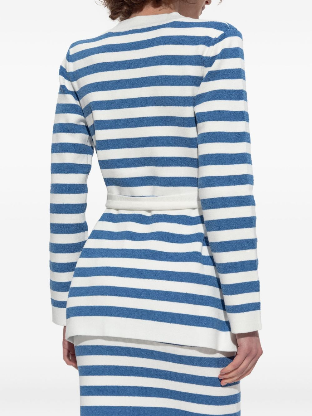 striped belted cardigan - 4