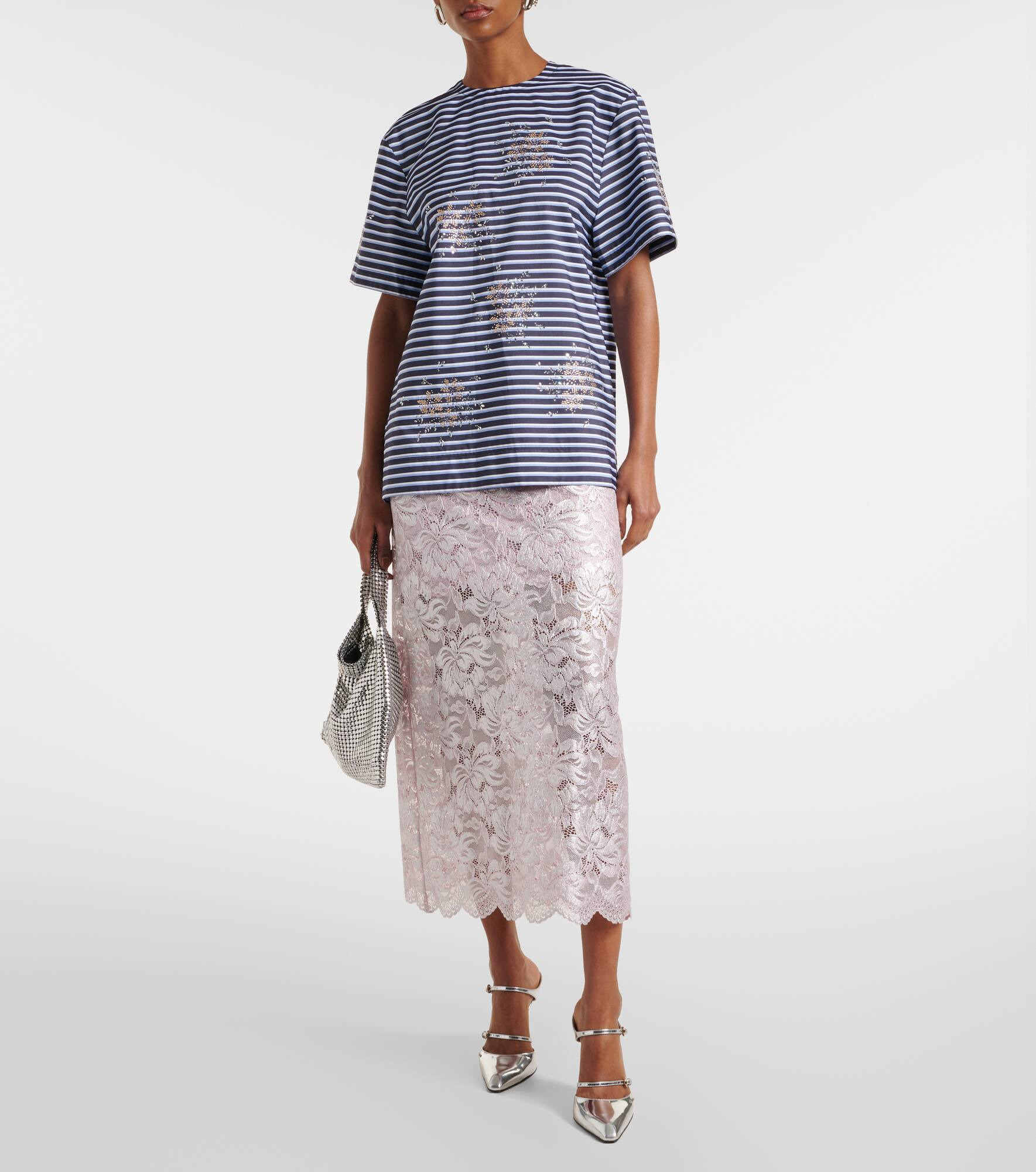 Floral lace midi skirt - 2