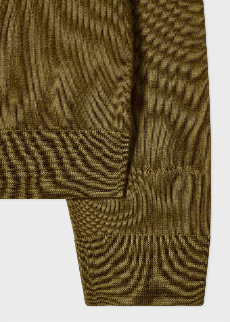 Paul Smith Khaki Green Merino Wool Sweater outlook
