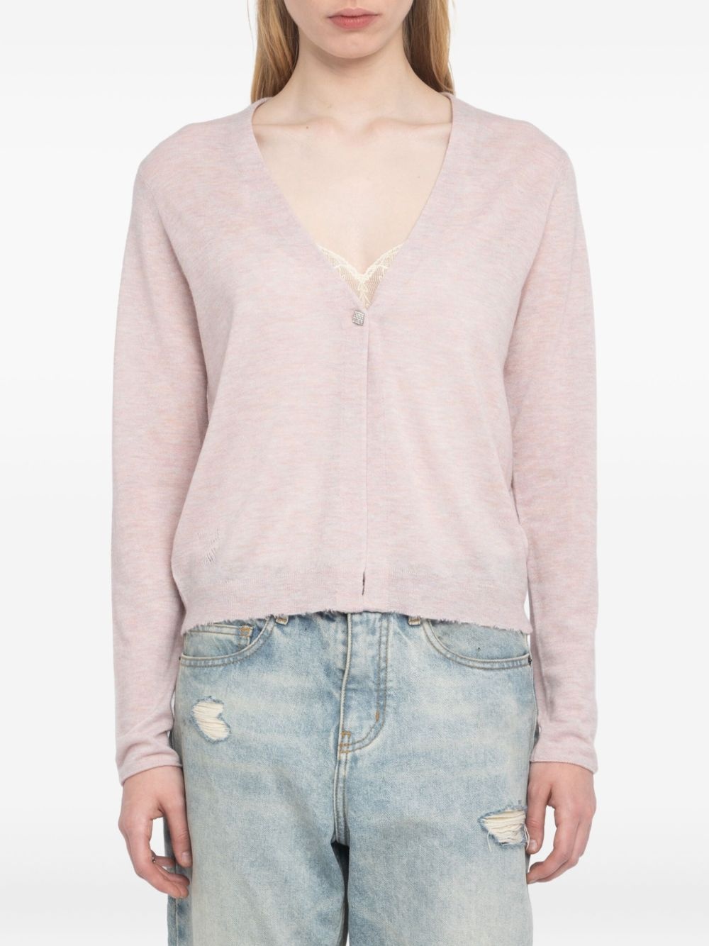 Manylla button-front V-neck cardigan - 4