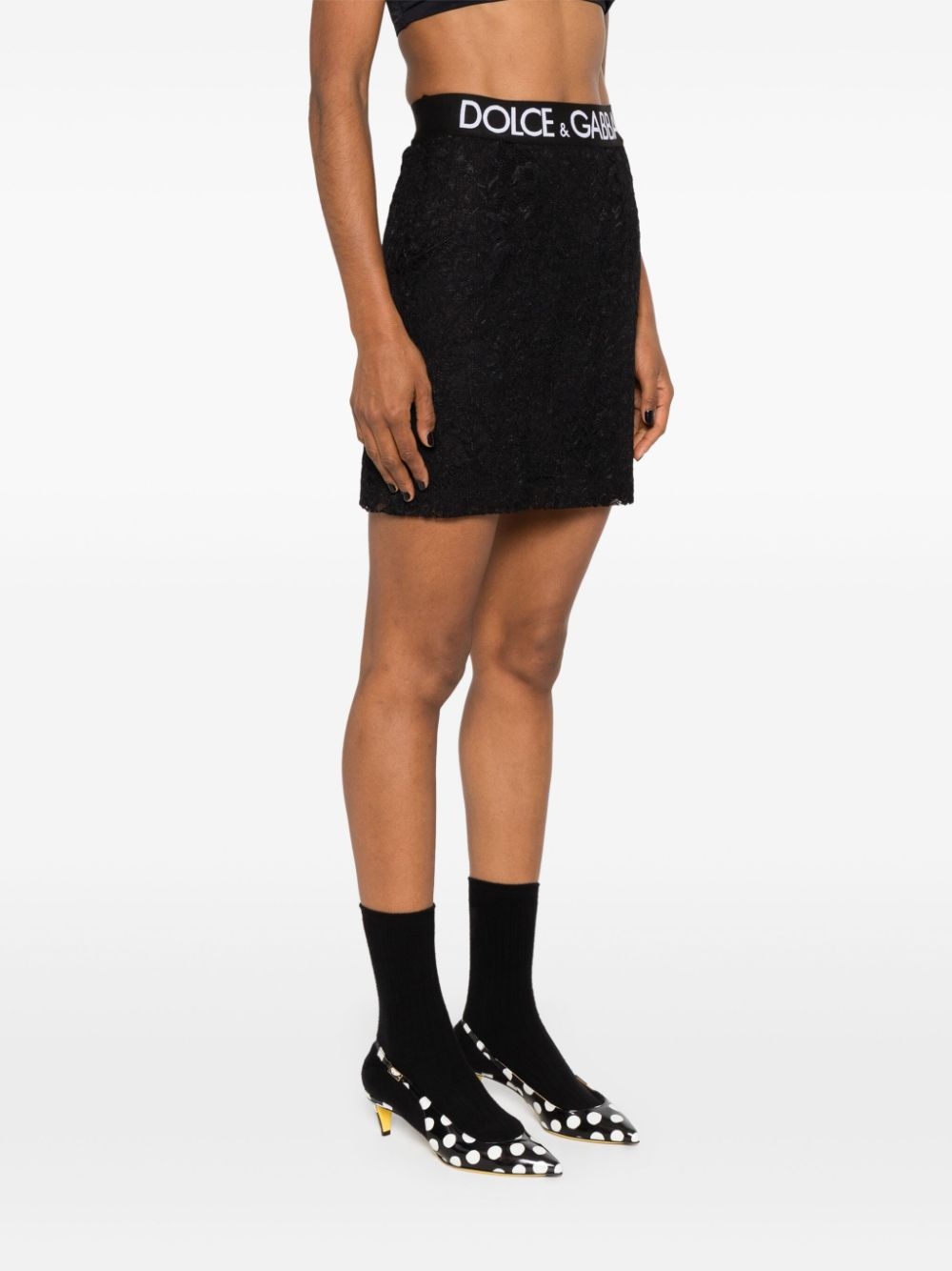 floral-lace mini skirt - 3