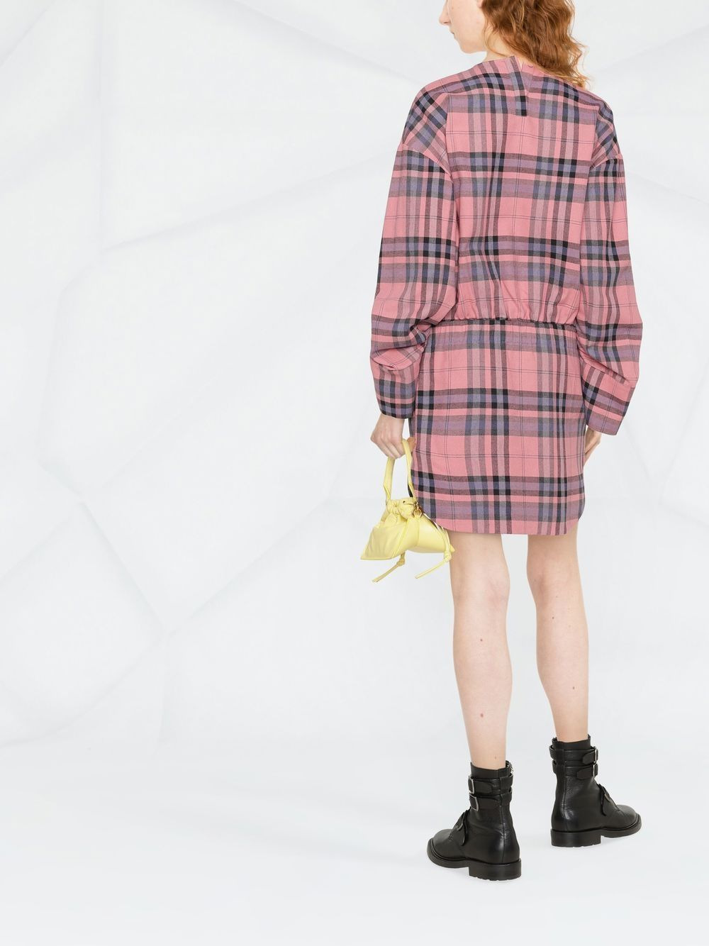 plaid-pattern mini shift dress - 3
