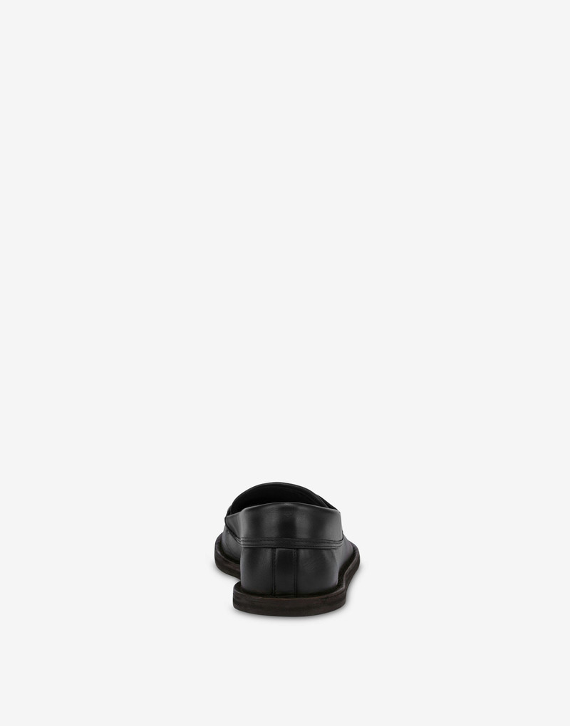 Moschino LOAFERS IN CALF LEATHER DESERT COLLEGE outlook