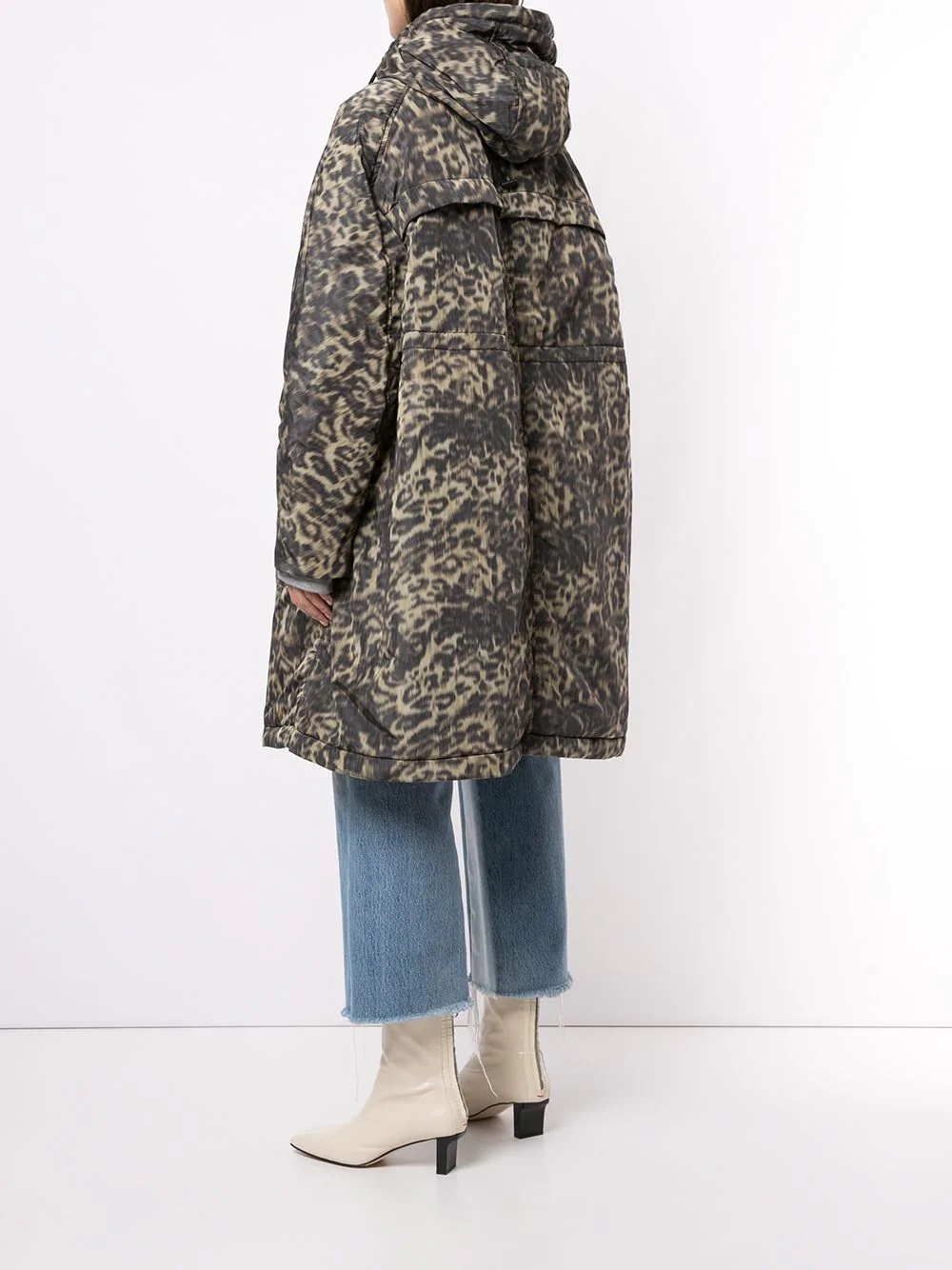 oversize leopard-print coat - 4