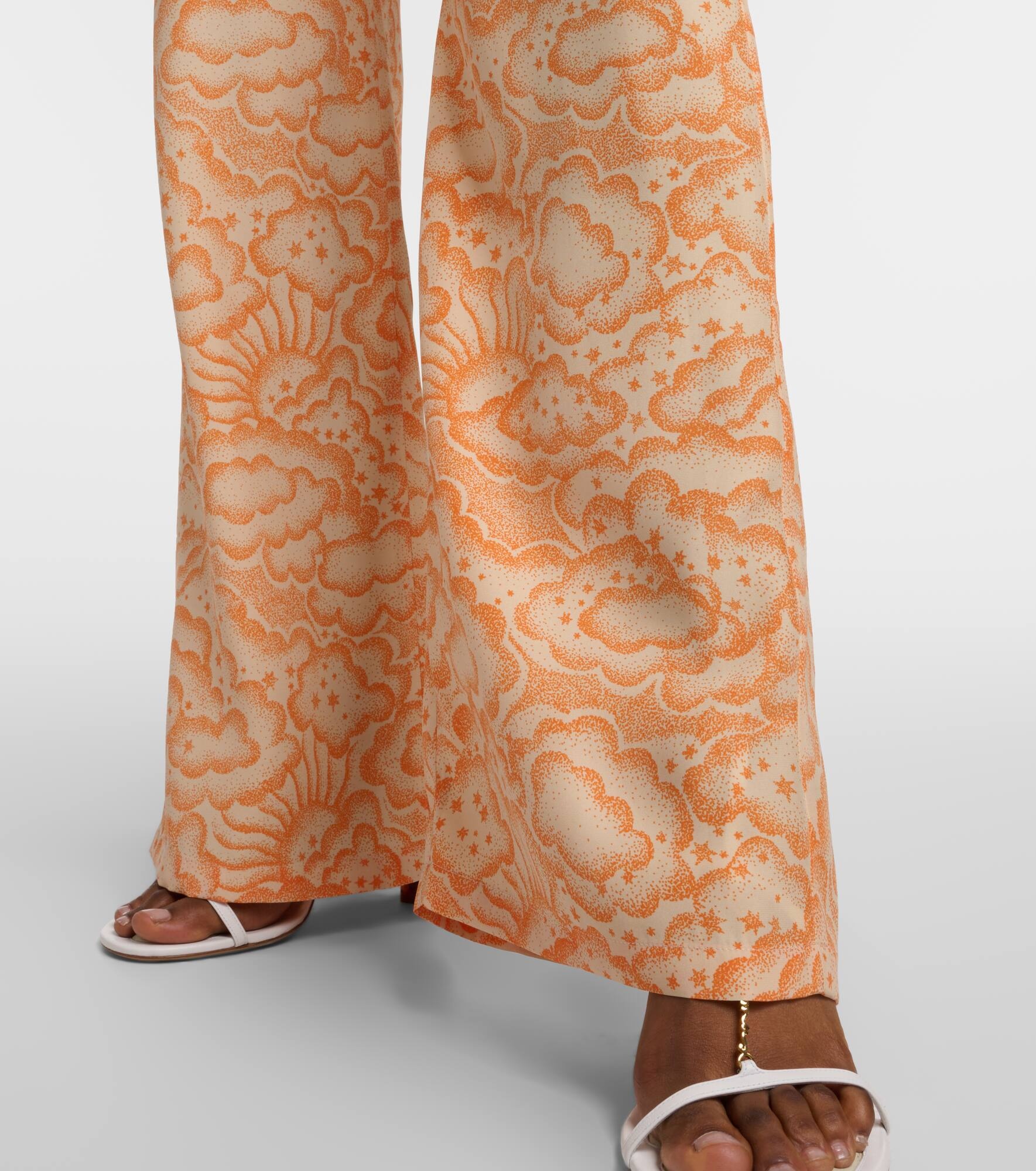 Mid-rise silk pants - 5