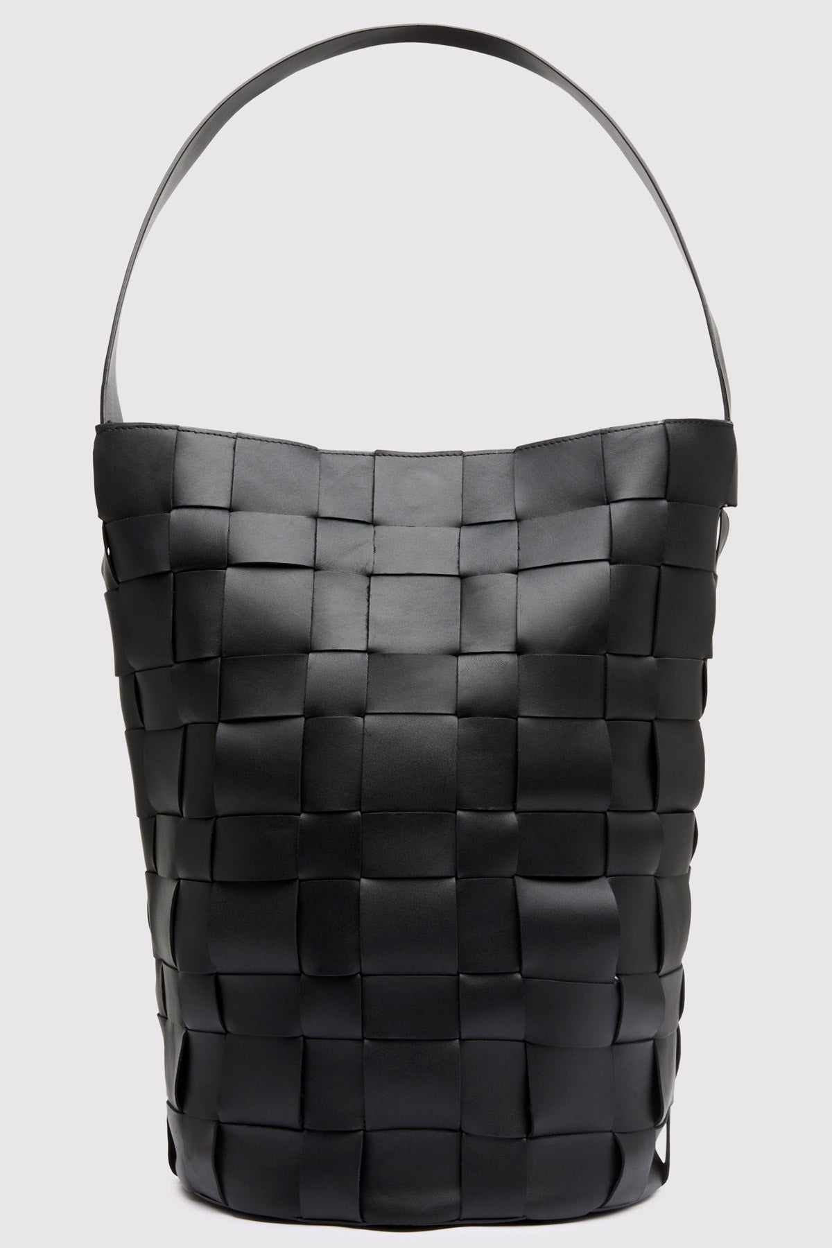 Woven Bucket Bag - Black - 4