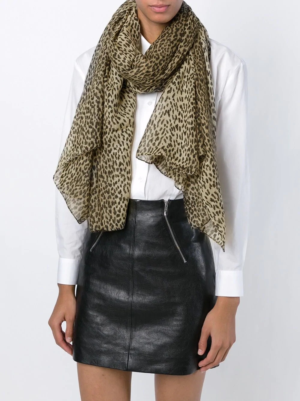 leopard-print scarf - 2