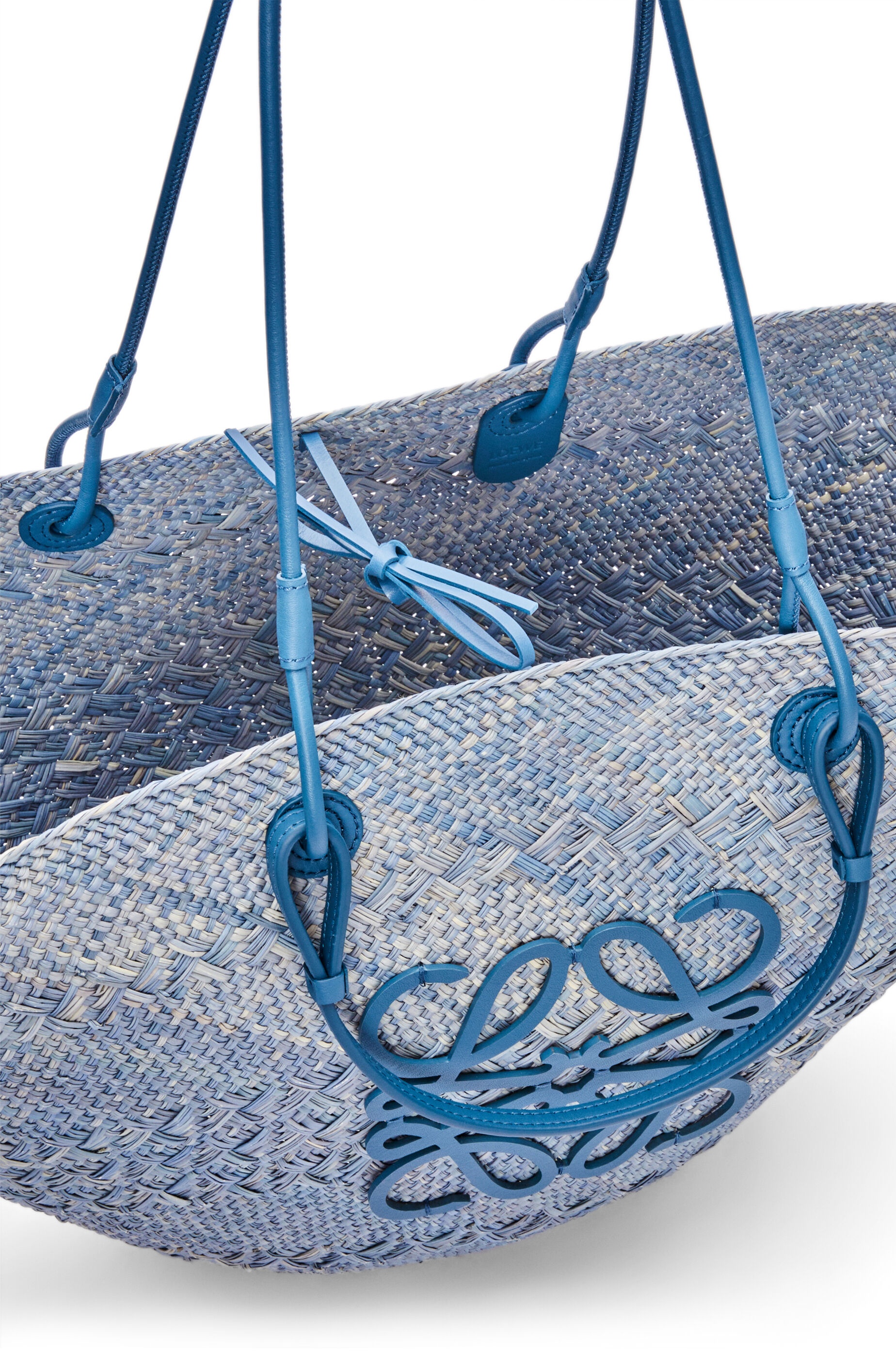 Large Anagram basket bag in iraca palm and calfskin - 5