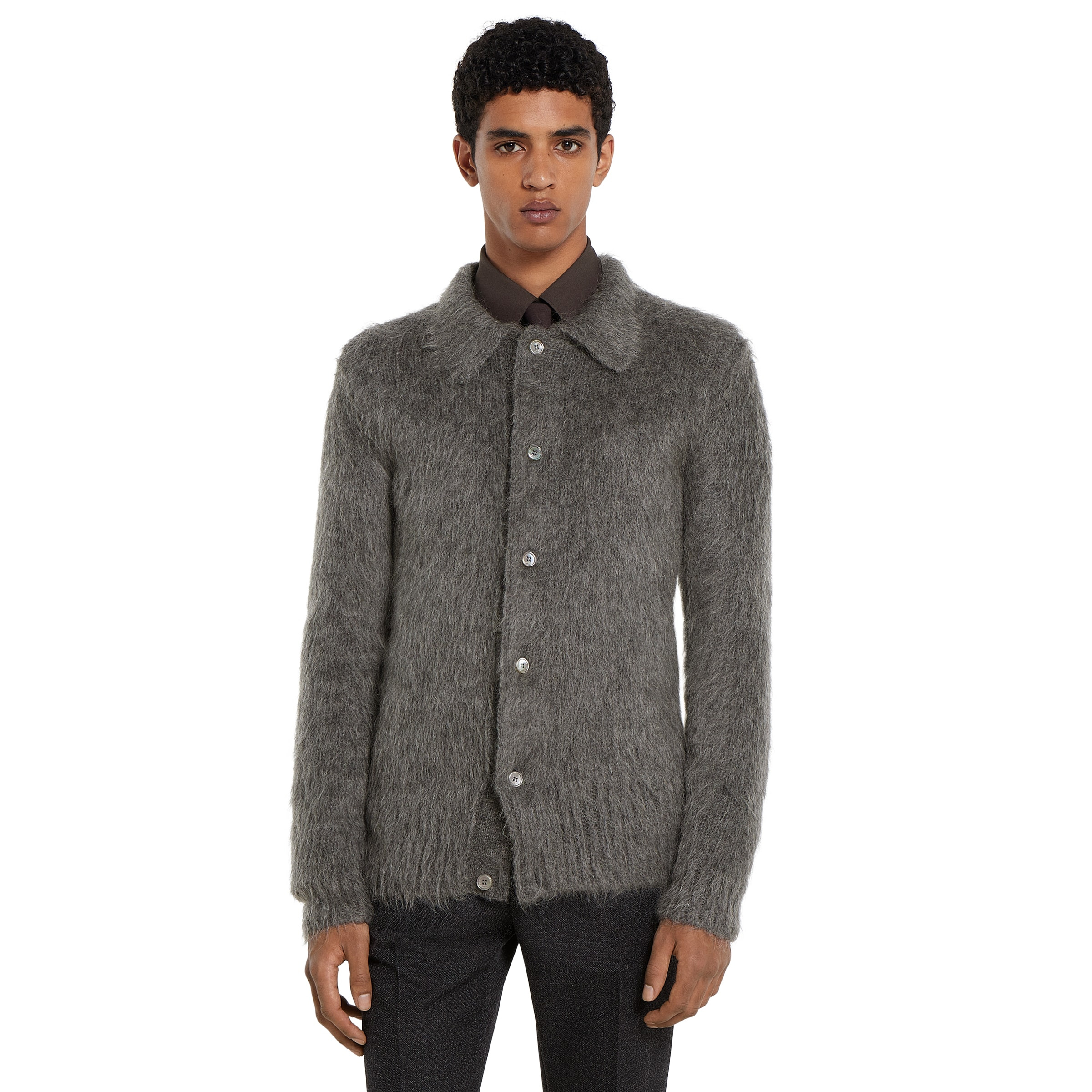 Brushed wool mohair cardigan - 3