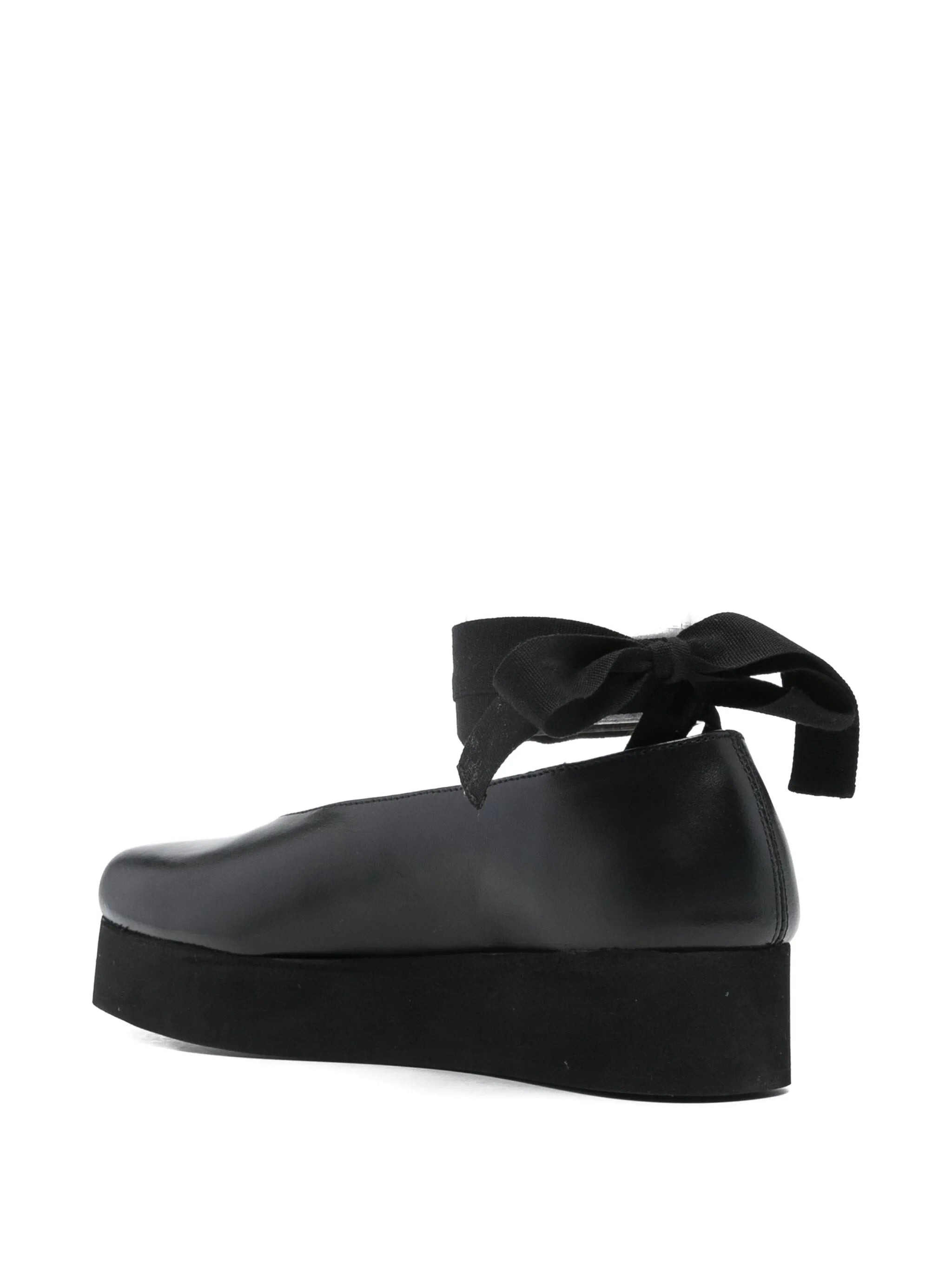 ribbon-bow platform ballet flats - 3