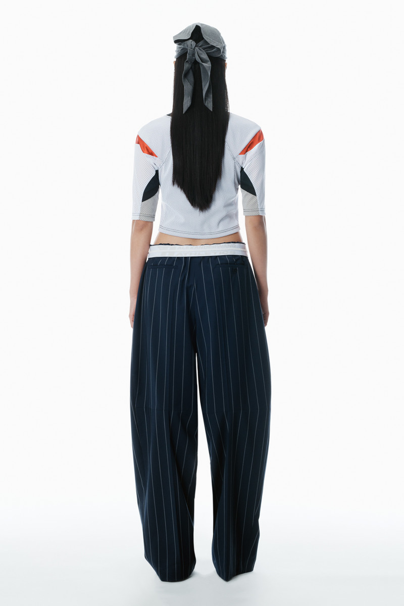Pinstripe Tropical Wool Stretch Pant 4